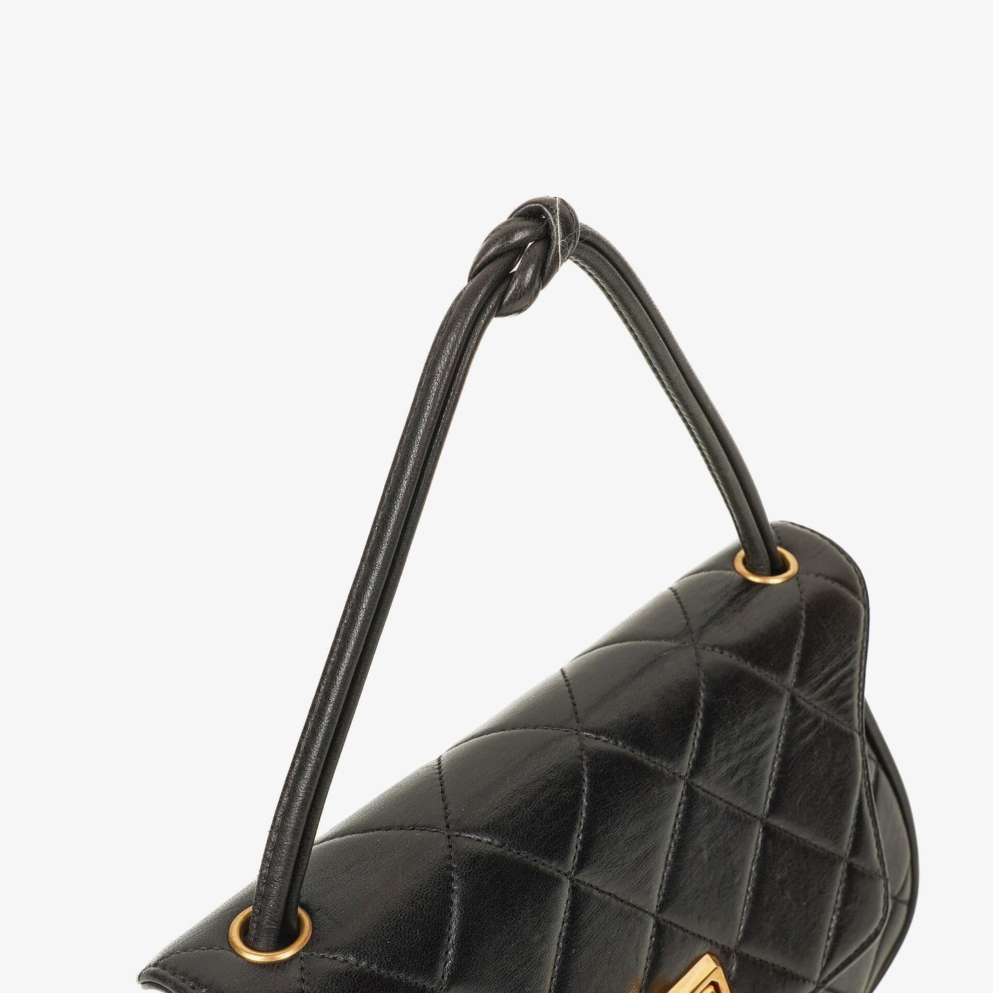 Chanel 2.55 Black Quilted Lambskin Top Handle Flap Bag