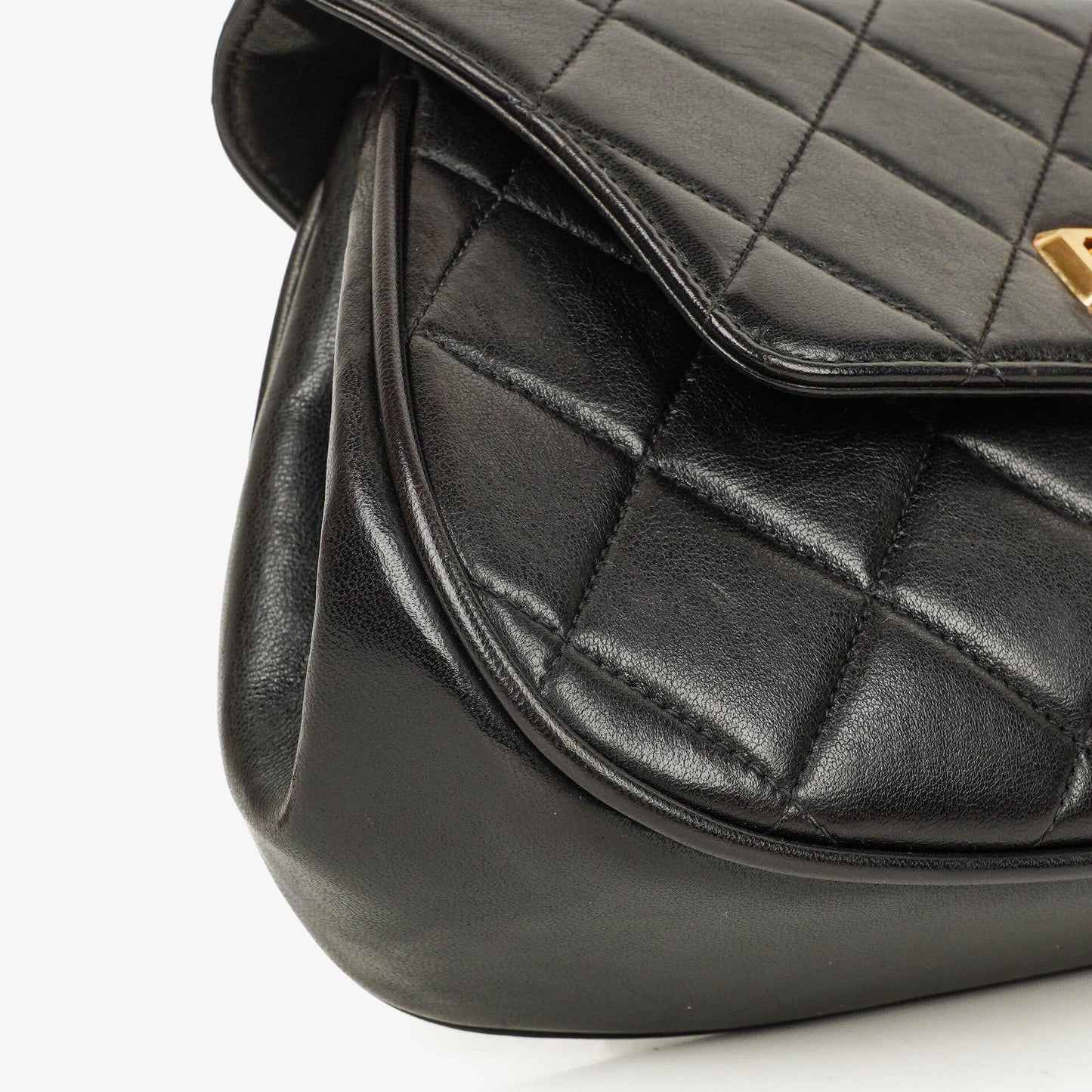 Chanel 2.55 Black Quilted Lambskin Top Handle Flap Bag