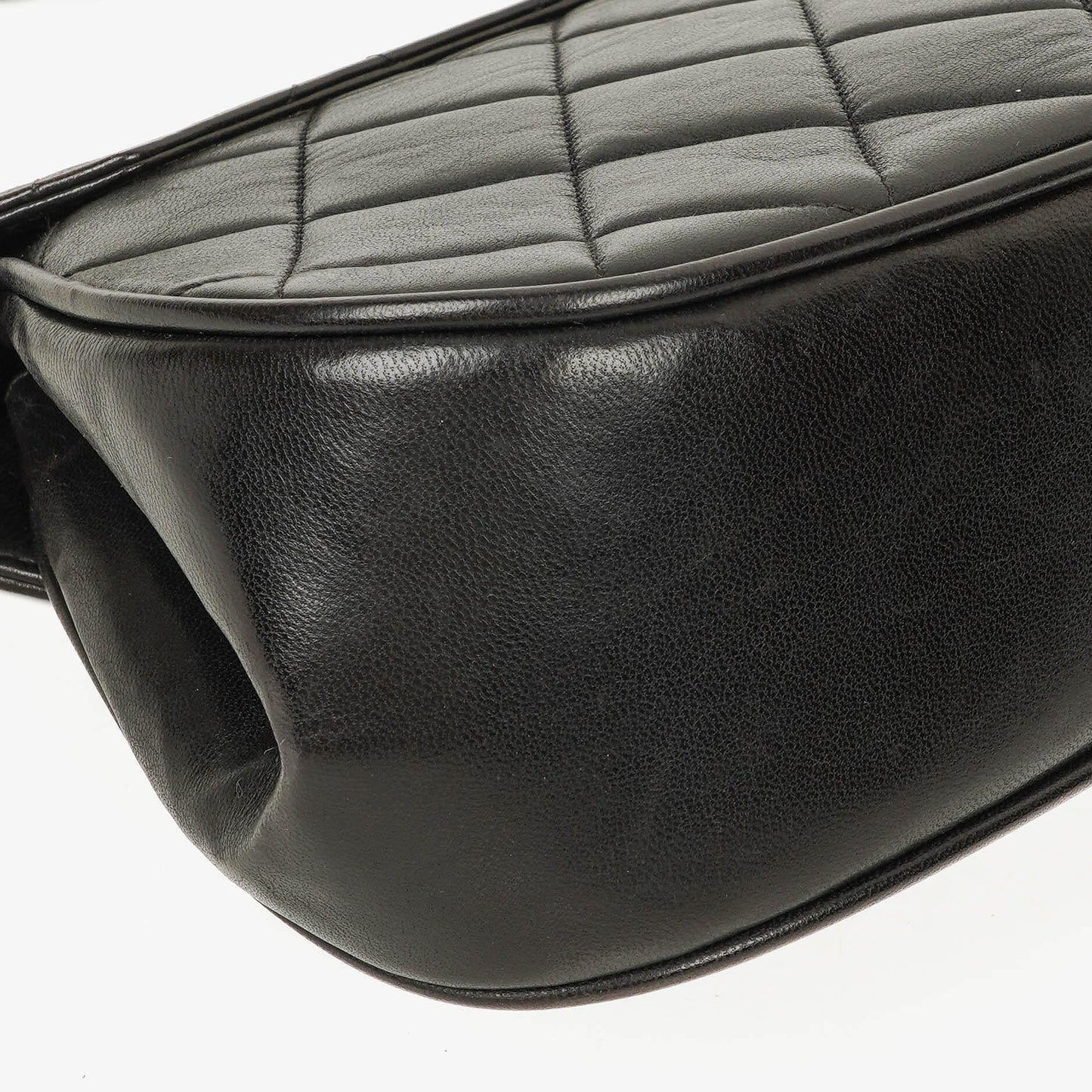 Chanel 2.55 Black Quilted Lambskin Top Handle Flap Bag
