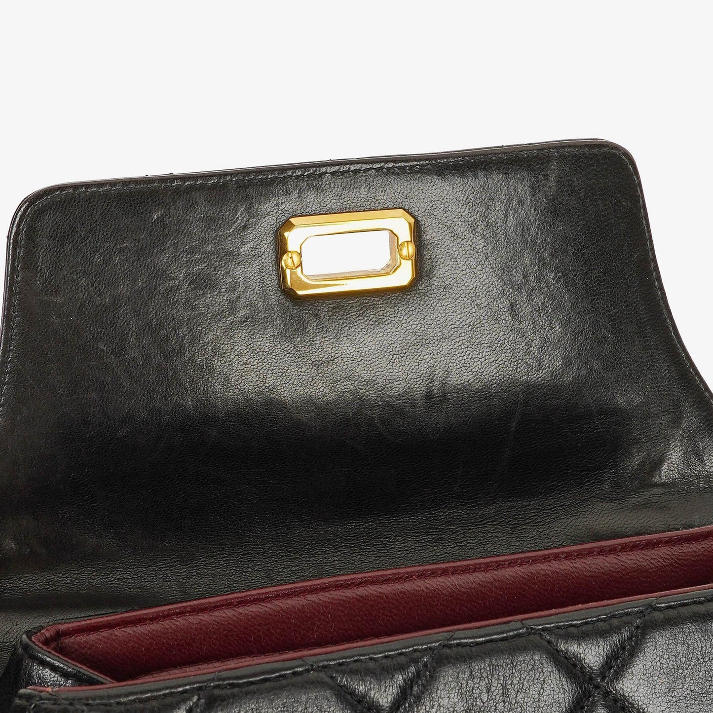 Chanel 2.55 Black Quilted Lambskin Top Handle Flap Bag