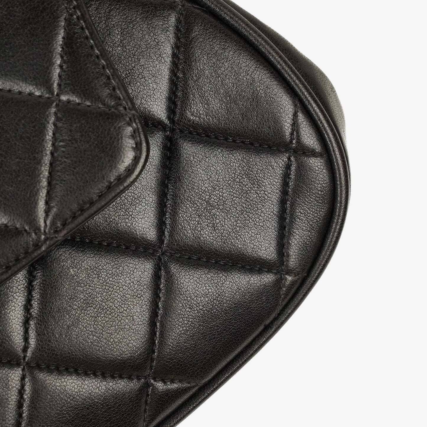 Chanel 2.55 Black Quilted Lambskin Top Handle Flap Bag