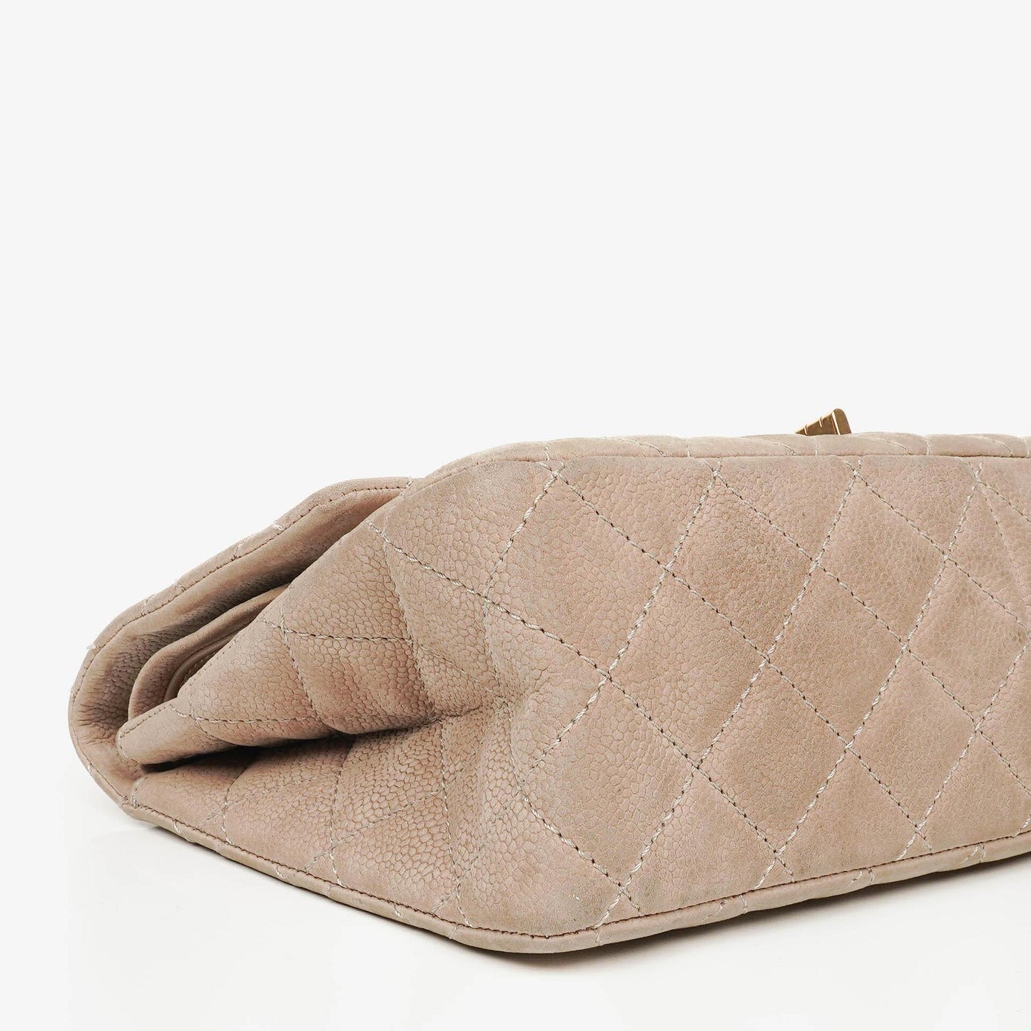 Chanel 2.55 Reissue 227 Flap Bag Beige Quilted Caviar With Gold-Tone Hardware