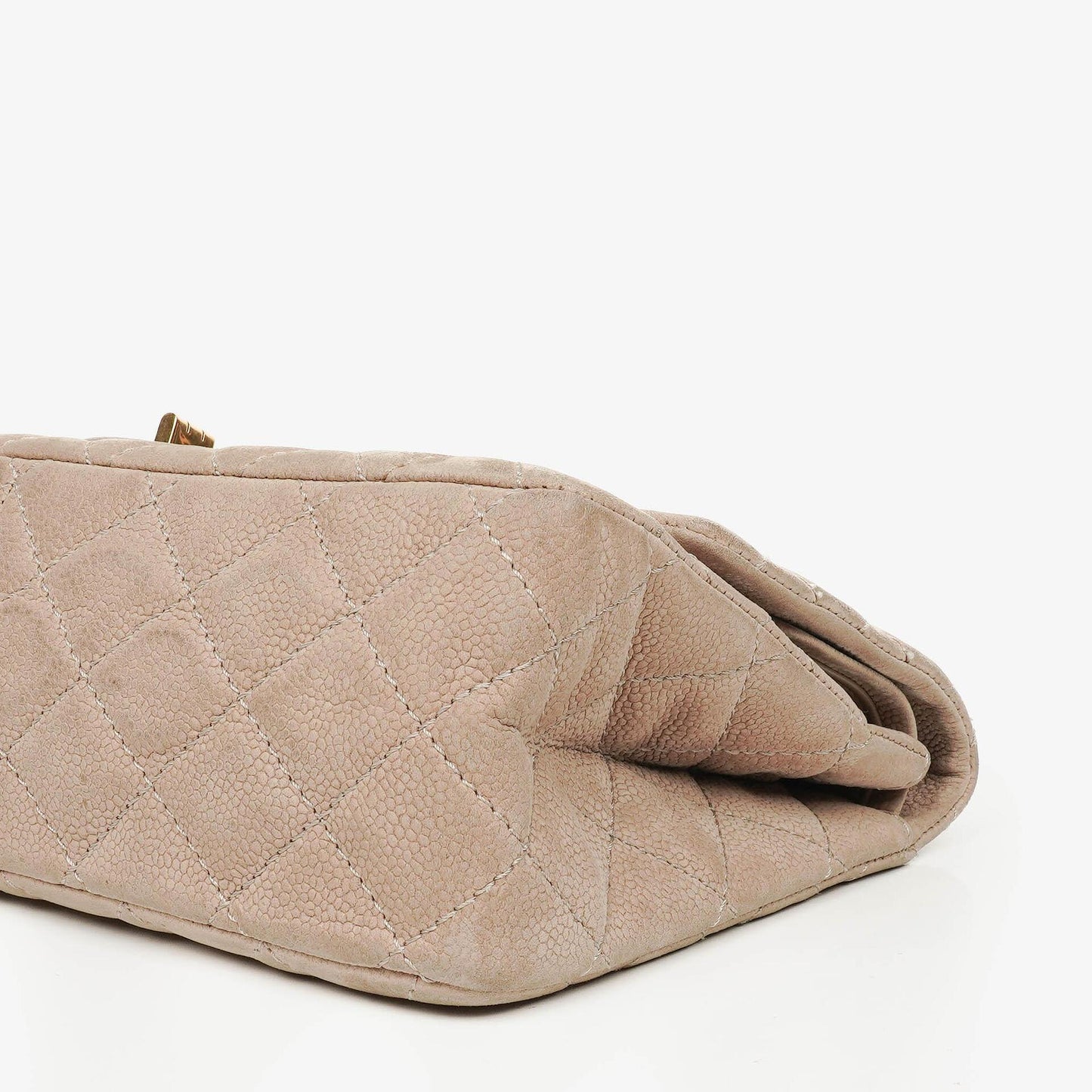 Chanel 2.55 Reissue 227 Flap Bag Beige Quilted Caviar With Gold-Tone Hardware