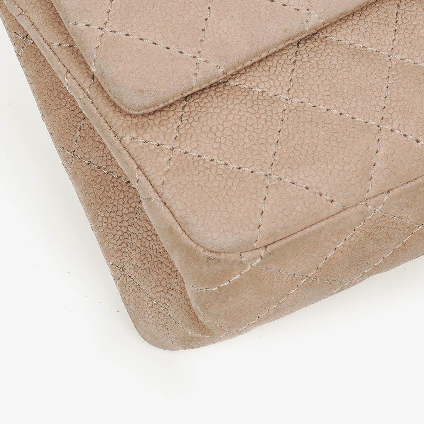 Chanel 2.55 Reissue 227 Flap Bag Beige Quilted Caviar With Gold-Tone Hardware