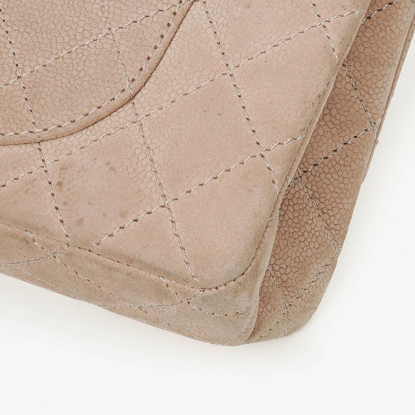 Chanel 2.55 Reissue 227 Flap Bag Beige Quilted Caviar With Gold-Tone Hardware