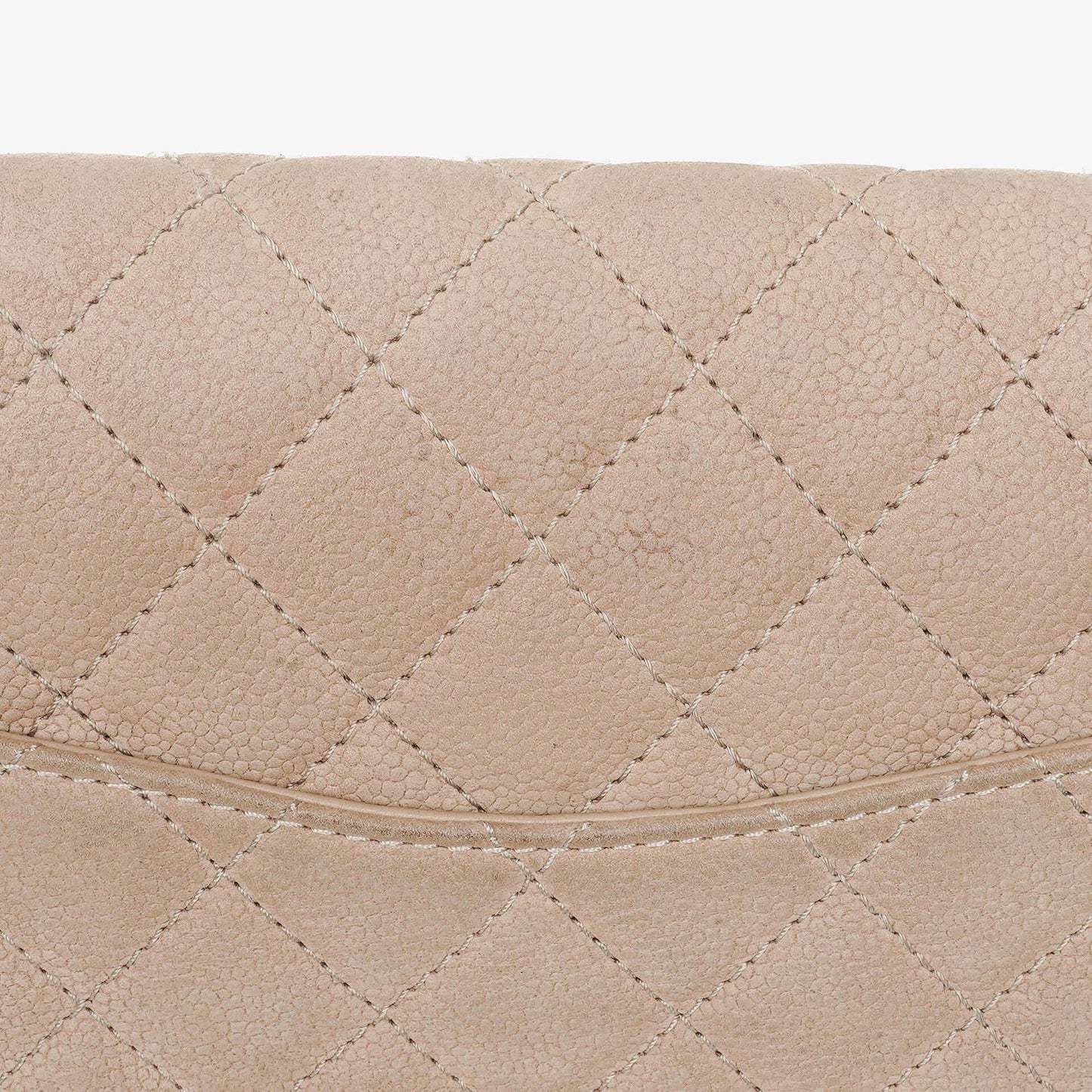 Chanel 2.55 Reissue 227 Flap Bag Beige Quilted Caviar With Gold-Tone Hardware