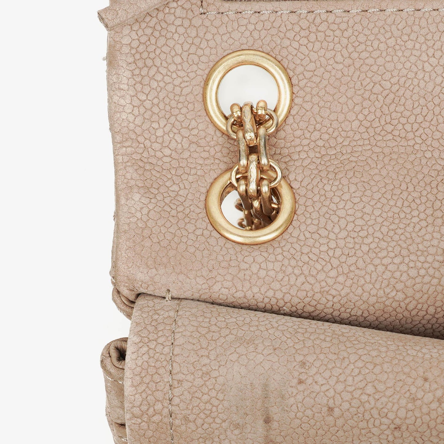 Chanel 2.55 Reissue 227 Flap Bag Beige Quilted Caviar With Gold-Tone Hardware