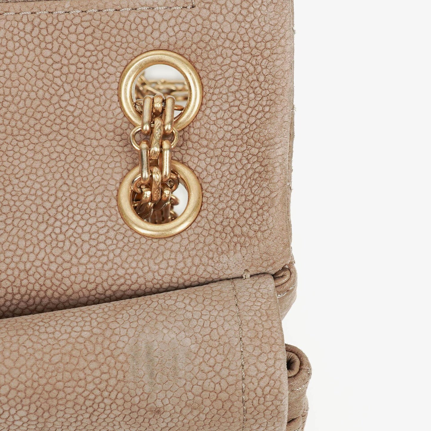 Chanel 2.55 Reissue 227 Flap Bag Beige Quilted Caviar With Gold-Tone Hardware