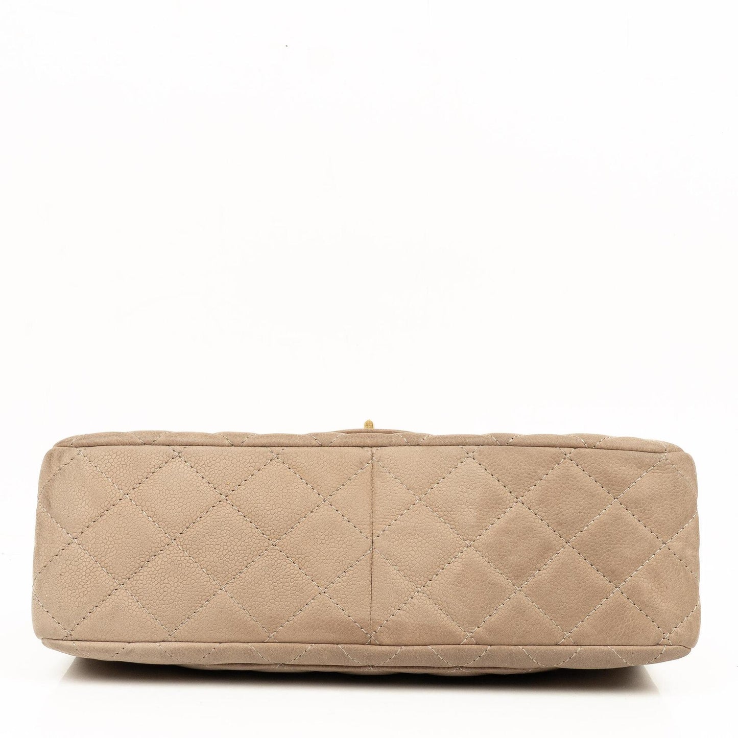 Chanel 2.55 Reissue 227 Jumbo Flap Bag Beige Quilted Caviar With Gold-Tone Hardware