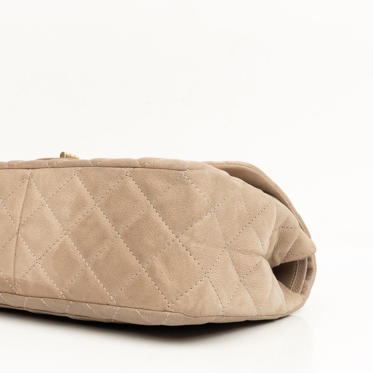 Chanel 2.55 Reissue 227 Jumbo Flap Bag Beige Quilted Caviar With Gold-Tone Hardware
