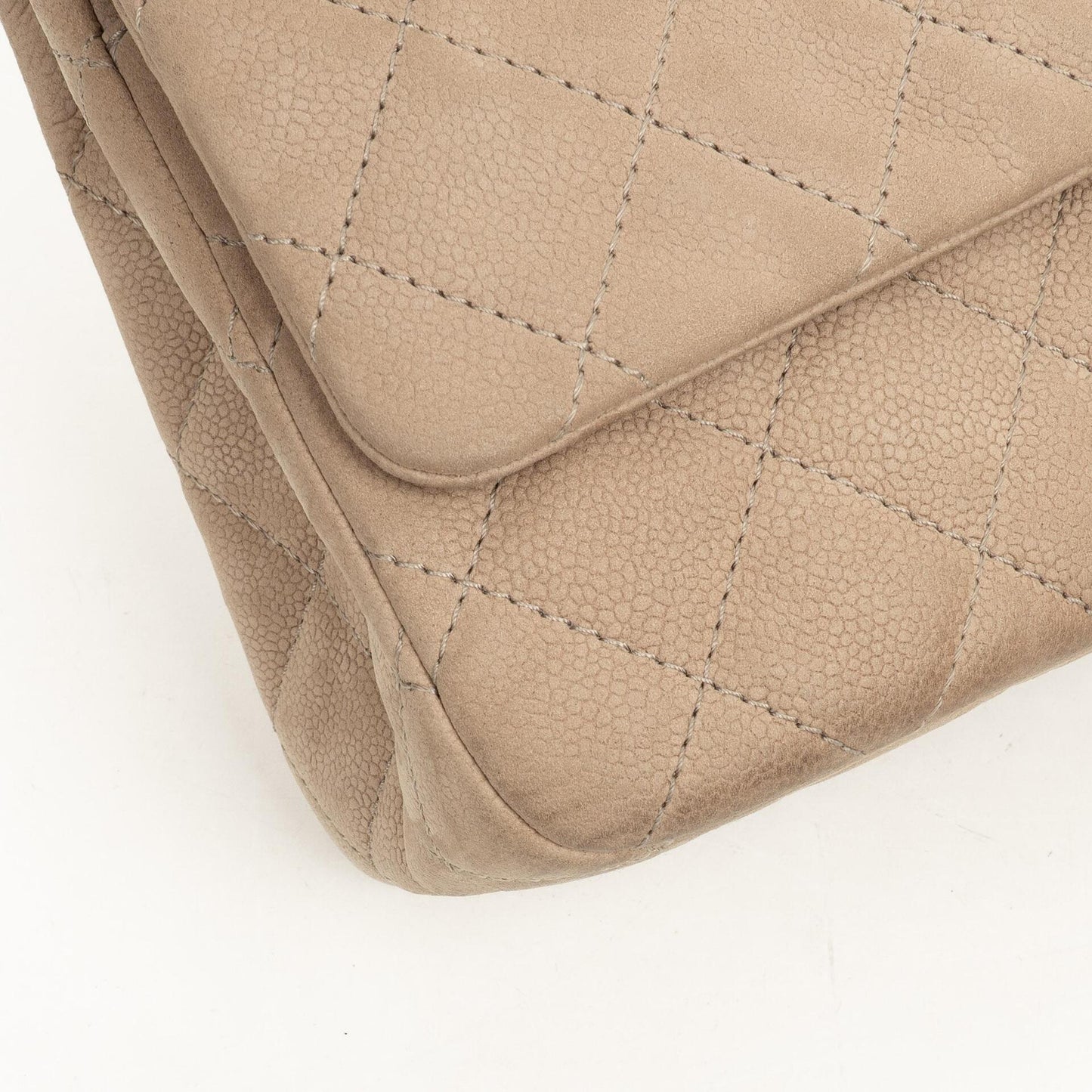 Chanel 2.55 Reissue 227 Jumbo Flap Bag Beige Quilted Caviar With Gold-Tone Hardware