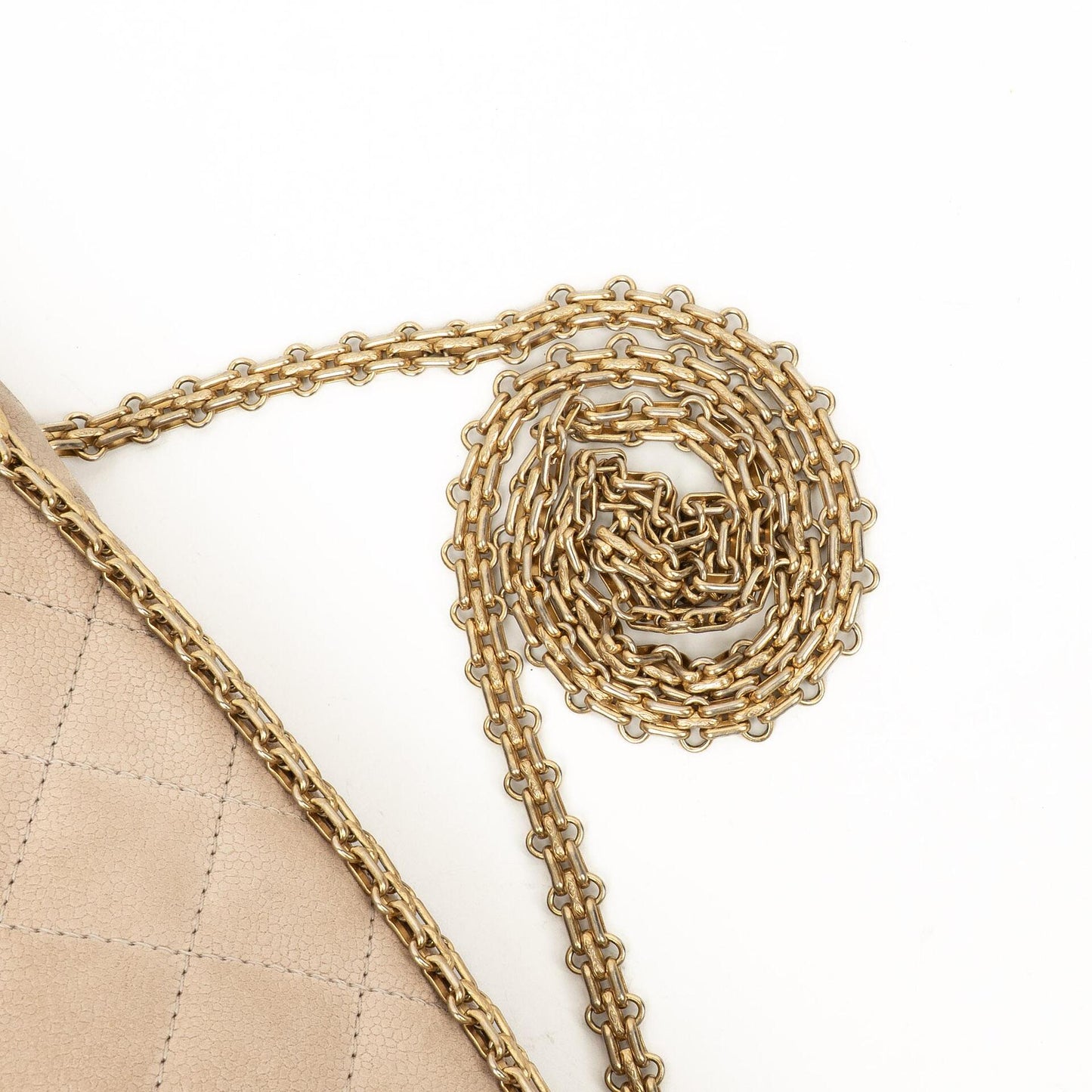 Chanel 2.55 Reissue 227 Jumbo Flap Bag Beige Quilted Caviar With Gold-Tone Hardware