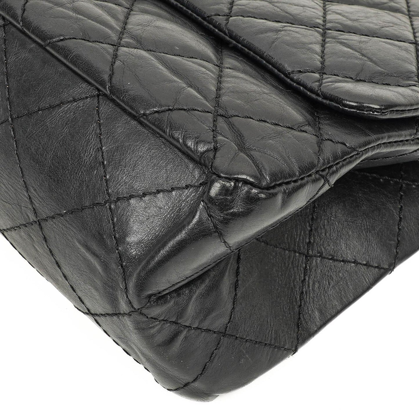 Chanel 2.55 Reissue Black Aged Calfskin Large Double Flap Bag
