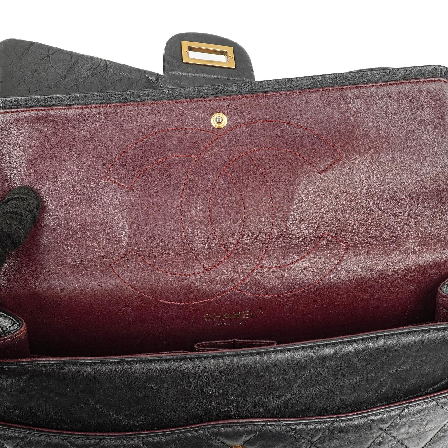 Chanel 2.55 Reissue Black Aged Calfskin Large Double Flap Bag