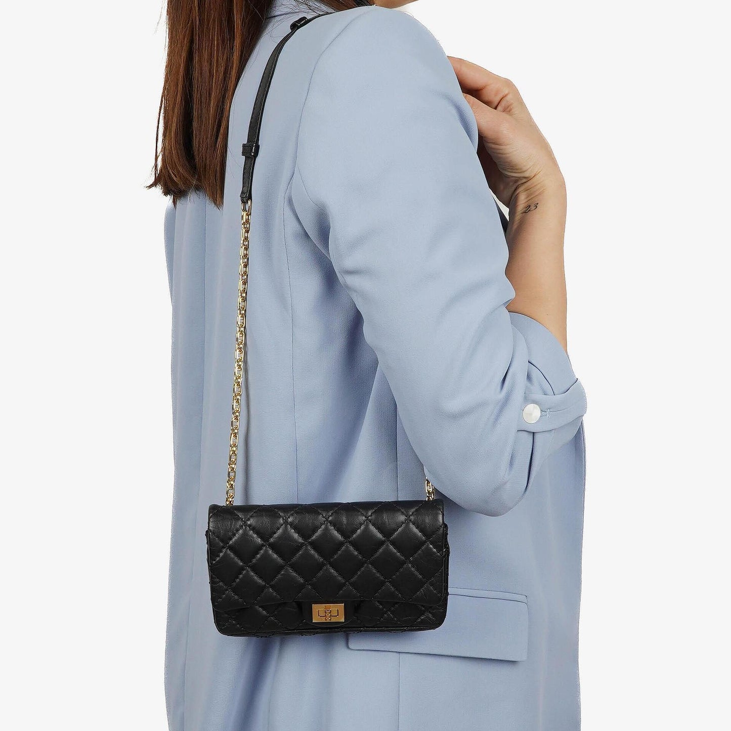 Chanel 2.55 Reissue Black Quilted Aged Calfskin Flap Belt Bag