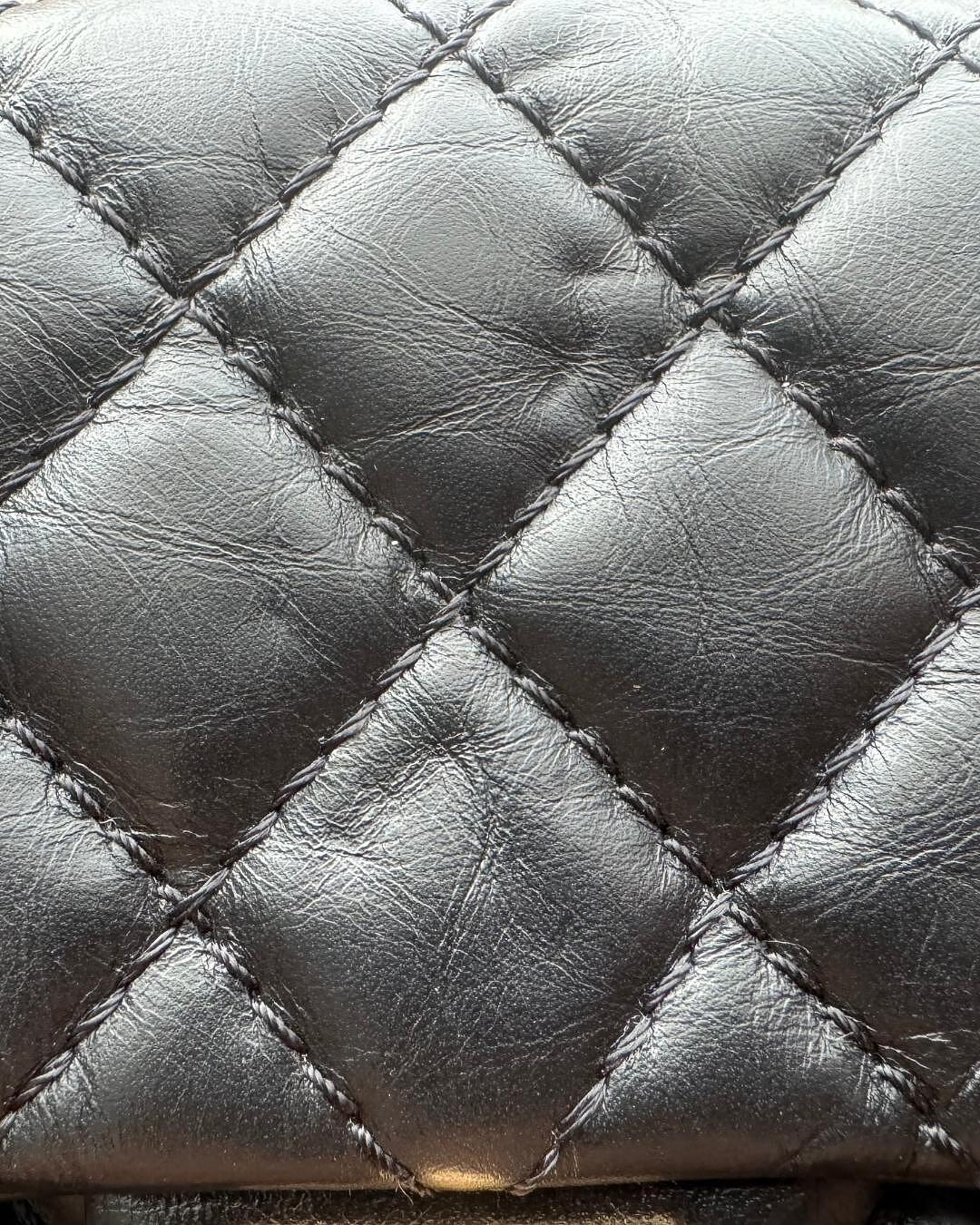 Chanel 2.55 Reissue Black Quilted Aged Calfskin Flap Belt Bag