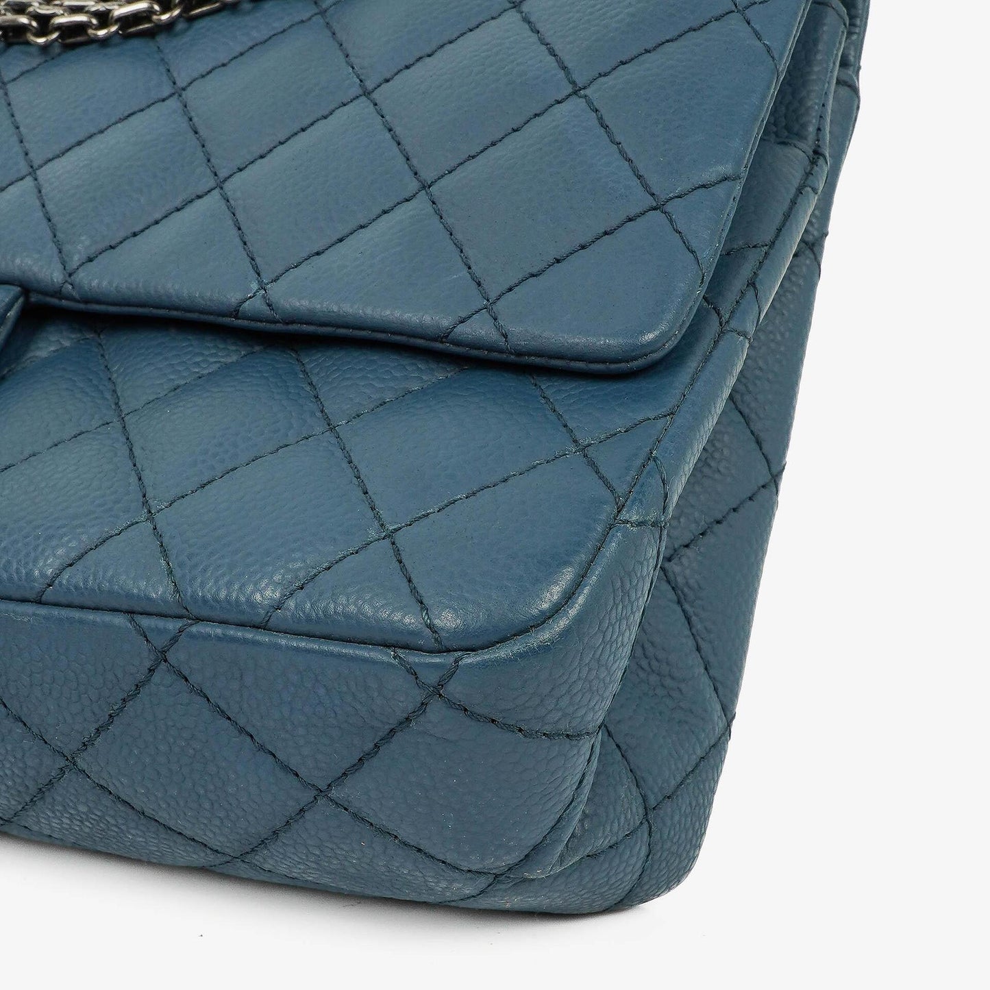 Chanel 2.55 Reissue Blue Caviar Quilted Leather Double Flap Bag With Ruthenium Hardware