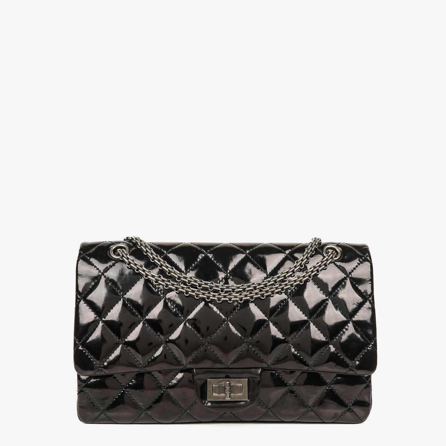 Chanel 2.55 Reissue Double Flap Patent Leather 227 With Ruthenium Hardware
