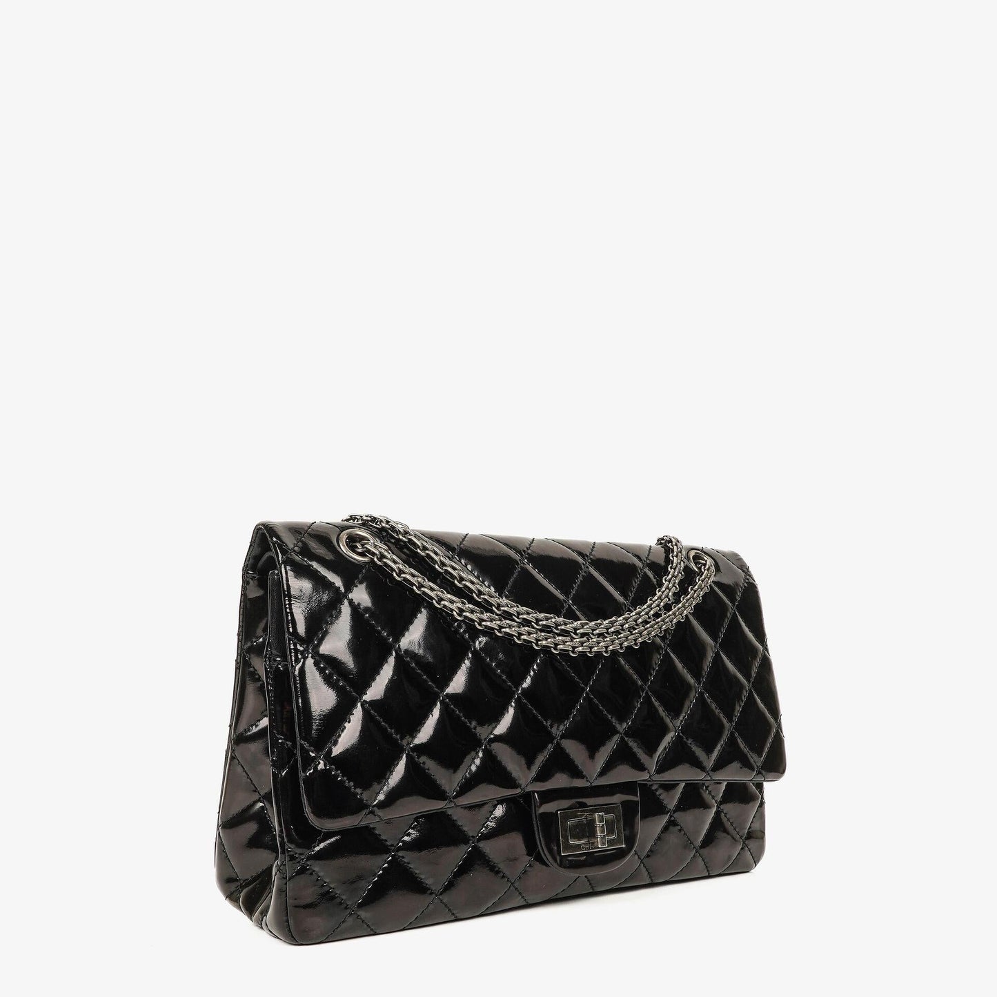 Chanel 2.55 Reissue Double Flap Patent Leather 227 With Ruthenium Hardware