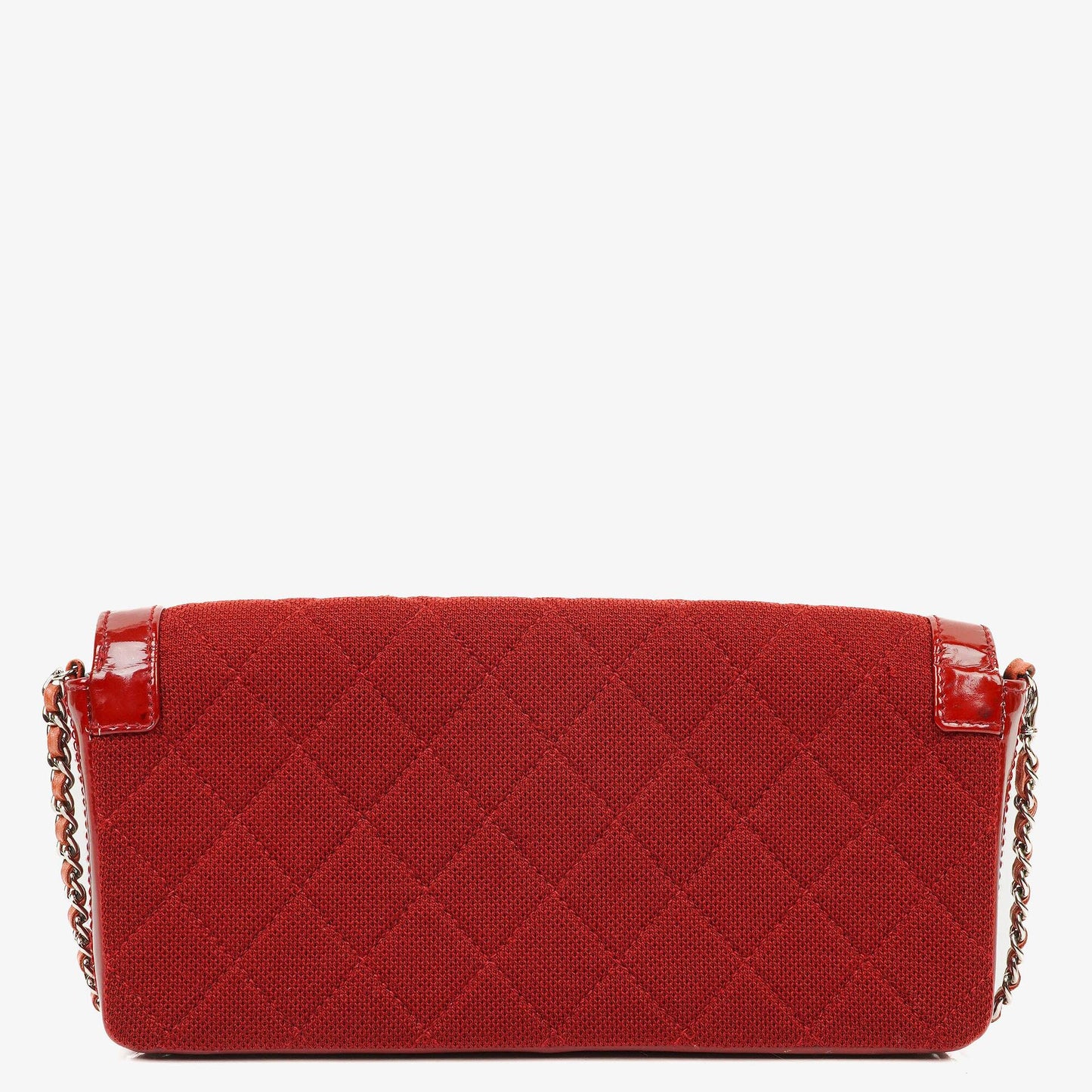 Chanel 2.55 Reissue East West Red Patent Jersey Quilted Flap Bag