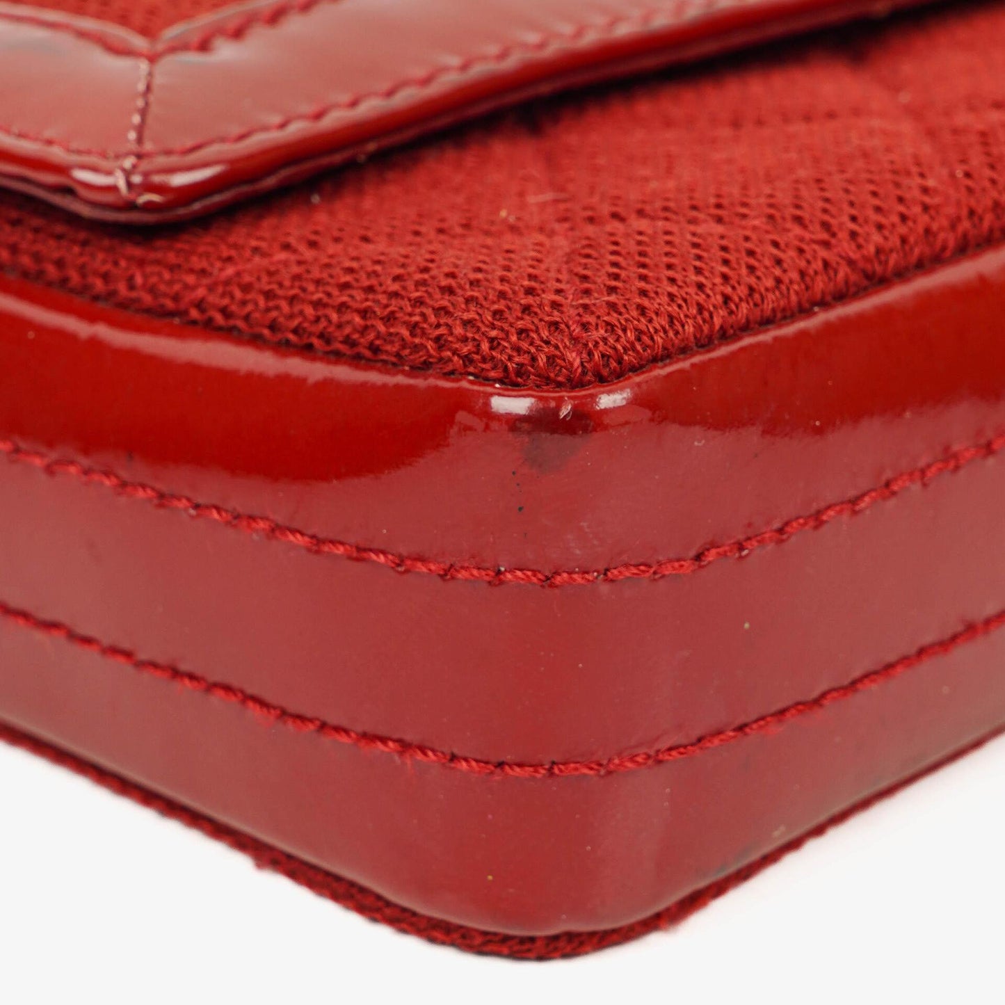 Chanel 2.55 Reissue East West Red Patent Jersey Quilted Flap Bag
