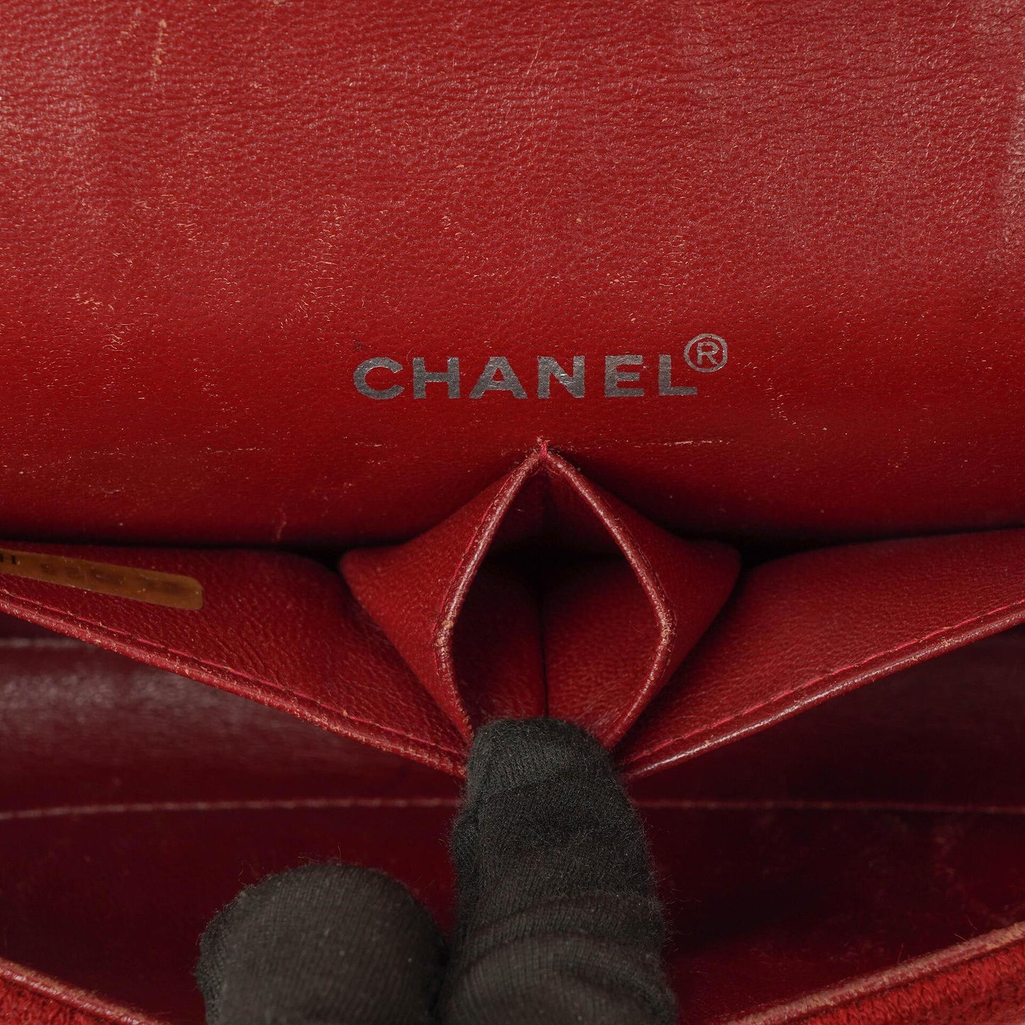 Chanel 2.55 Reissue East West Red Patent Jersey Quilted Flap Bag