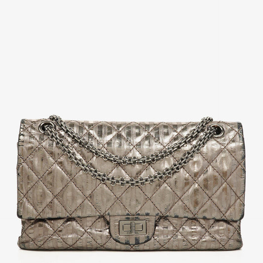 Chanel 2.55 Reissue Metallic Bronze Calfskin Striped 226 Flap Bag