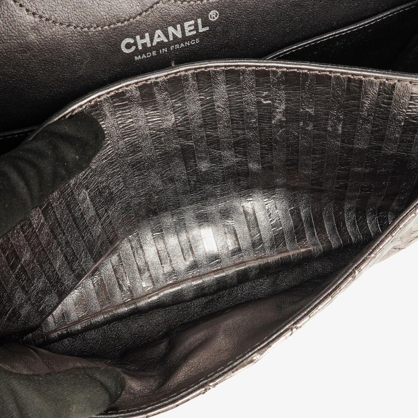 Chanel 2.55 Reissue Metallic Bronze Calfskin Striped 226 Flap Bag
