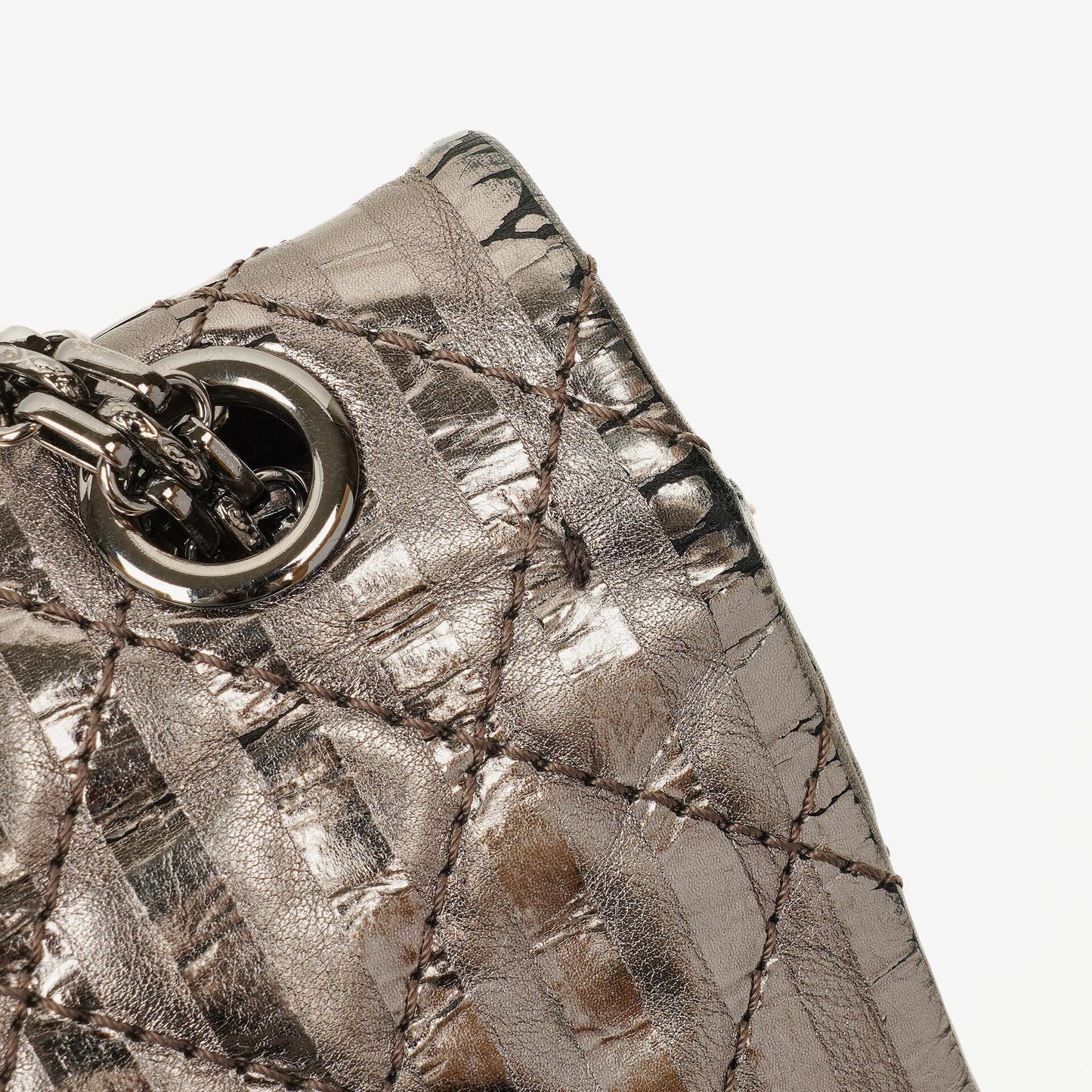 Chanel 2.55 Reissue Metallic Bronze Calfskin Striped 226 Flap Bag