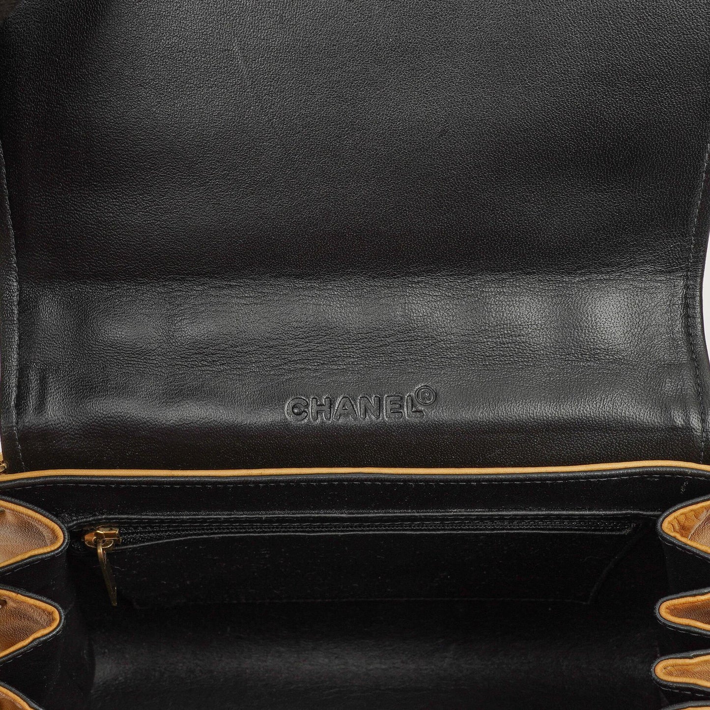 Chanel Accordion Chocolate Bar 2.55 Flap Bag Beige Quilted Lambskin, 2000-2002
