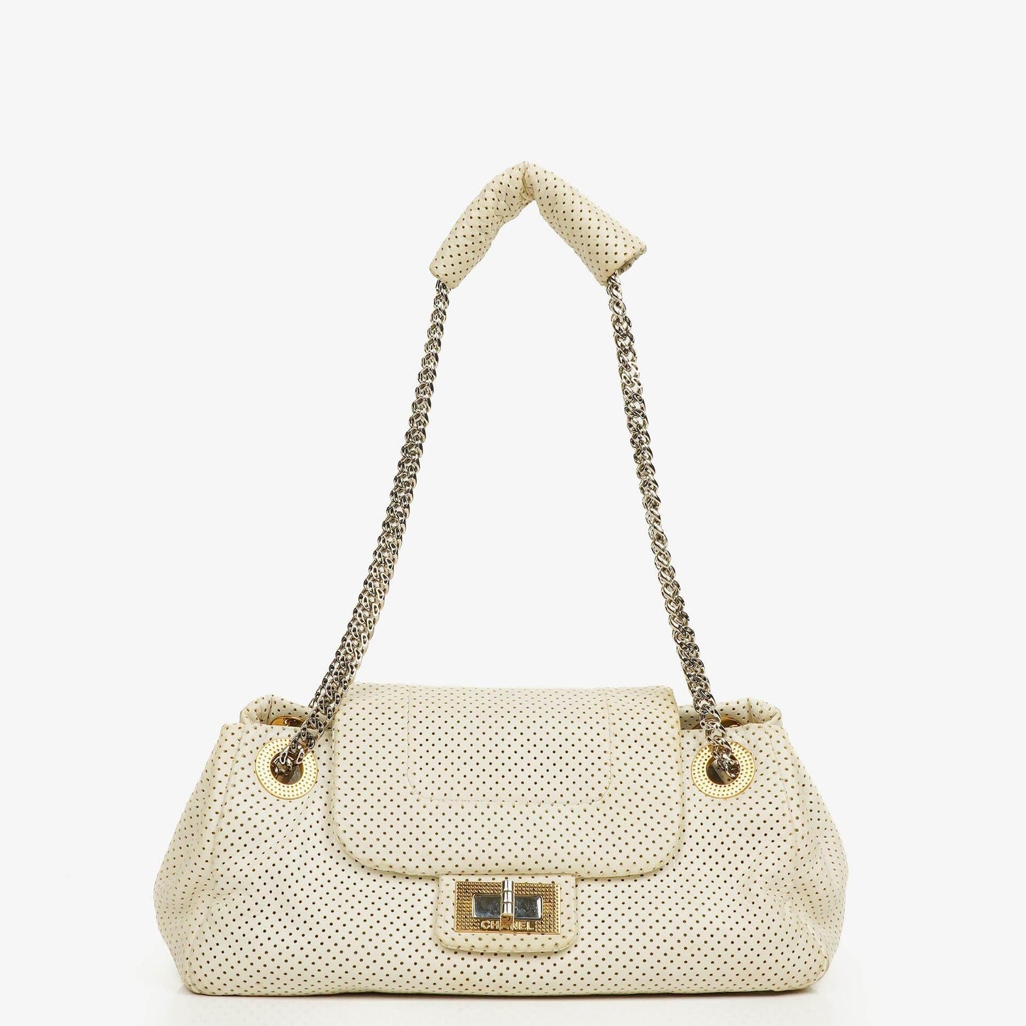 Chanel Accordion Flap Bag In Quilted Perforated Leather
