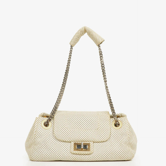 Chanel Accordion Flap Bag In Quilted Perforated Leather