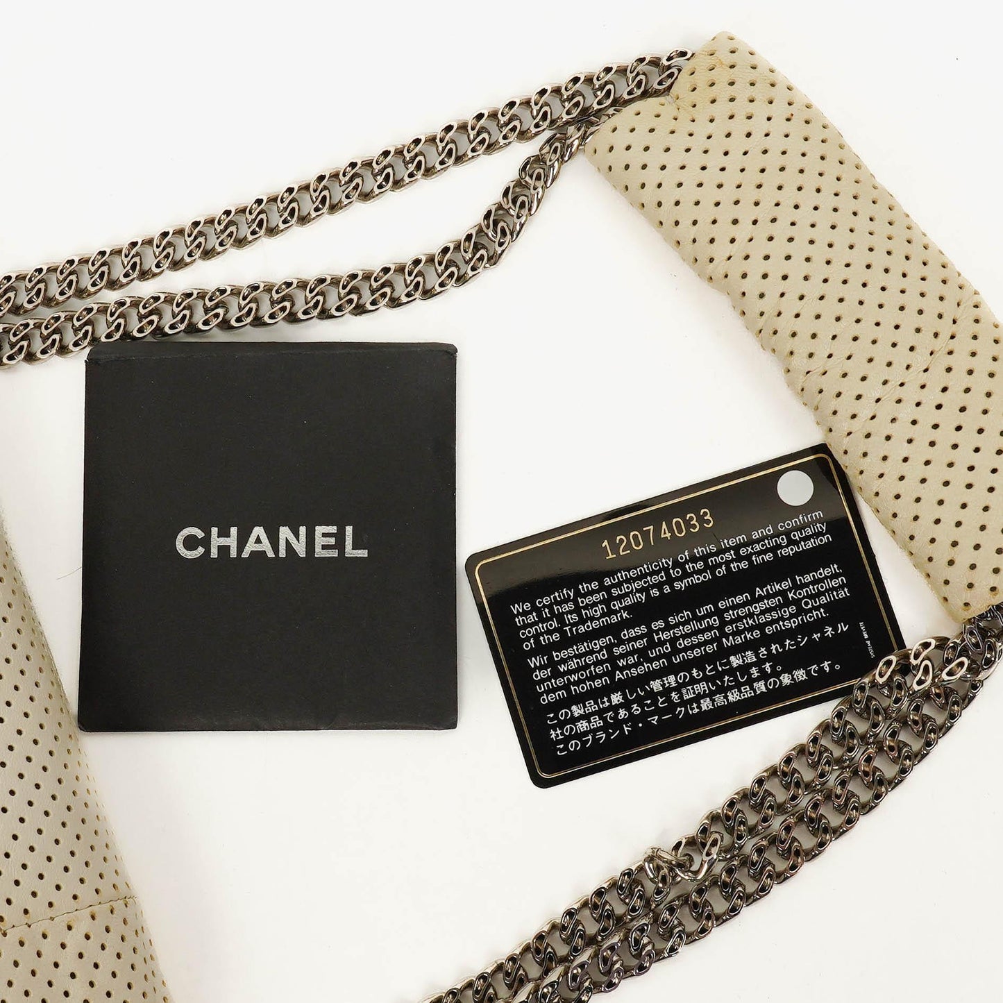 Chanel Accordion Flap Bag In Quilted Perforated Leather