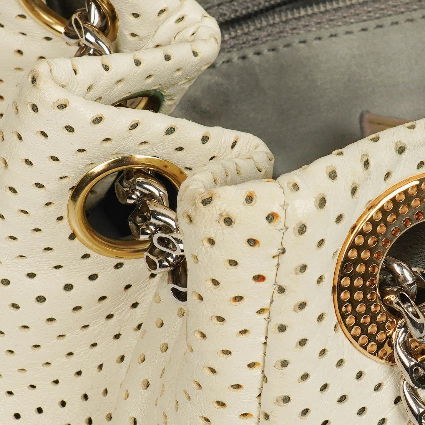 Chanel Accordion Flap Bag In Quilted Perforated Leather