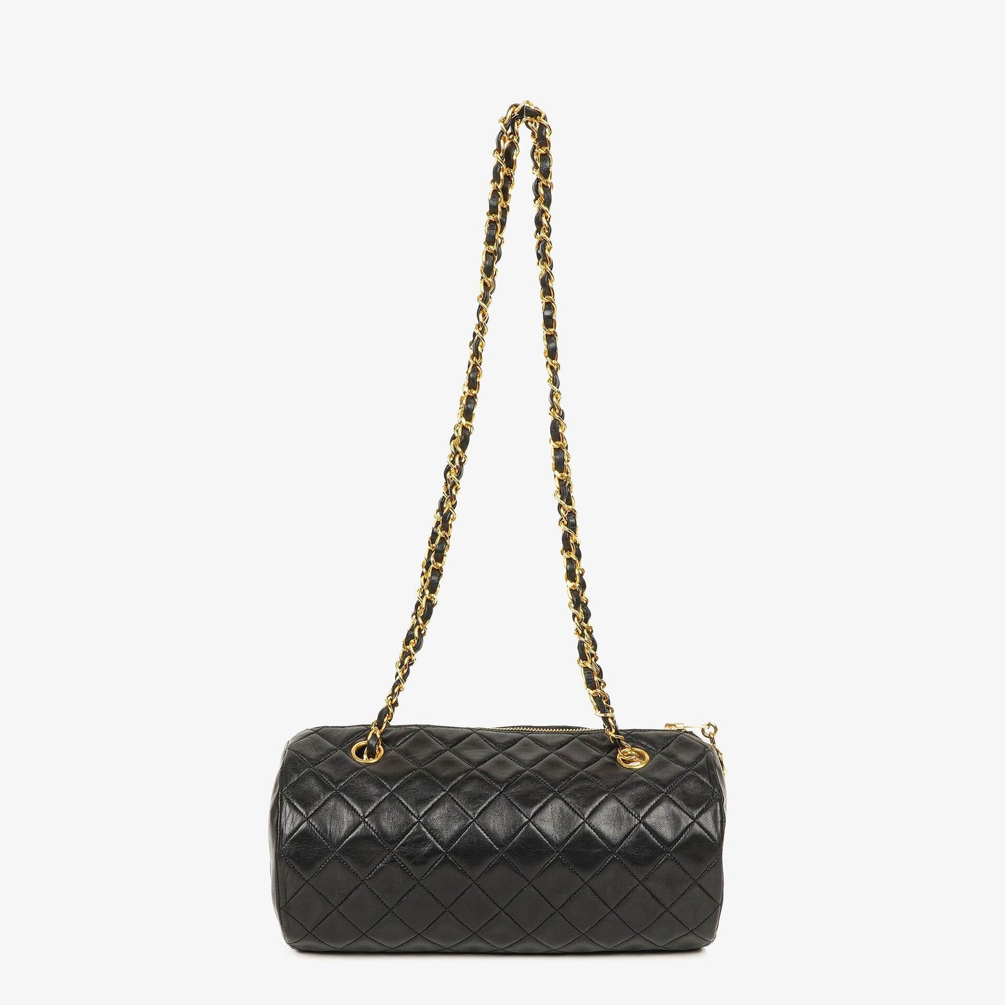 Chanel Barrel Black Quilted Leather Shoulder Bag