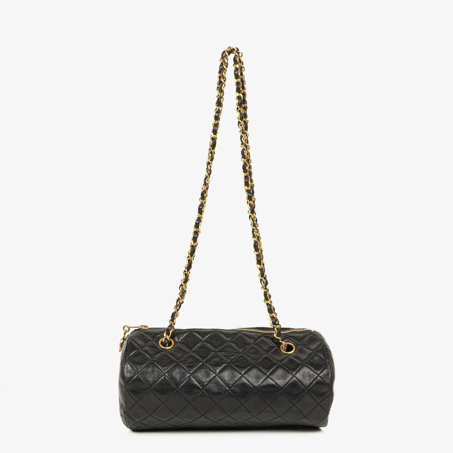 Chanel Barrel Black Quilted Leather Shoulder Bag