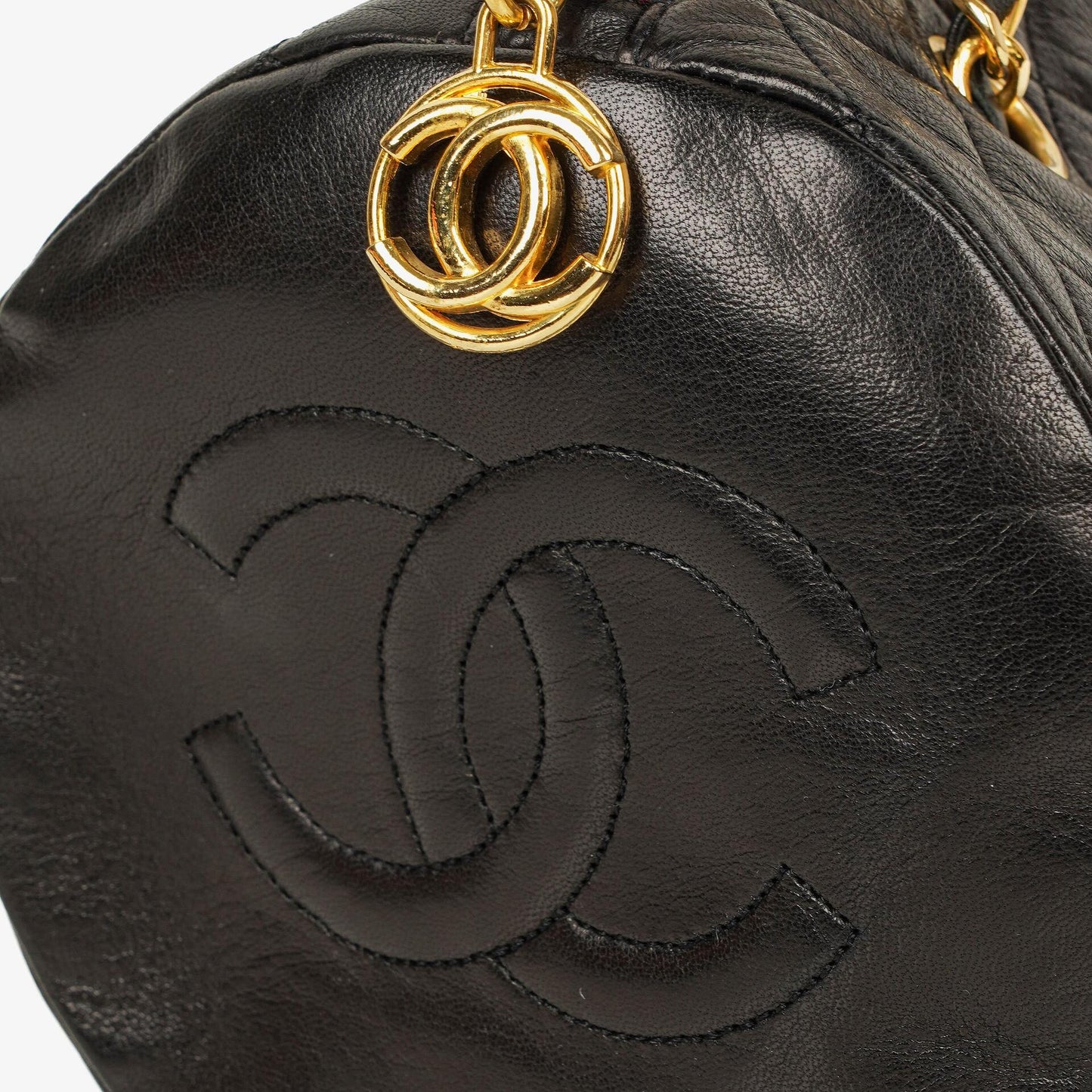Chanel Barrel Black Quilted Leather Shoulder Bag