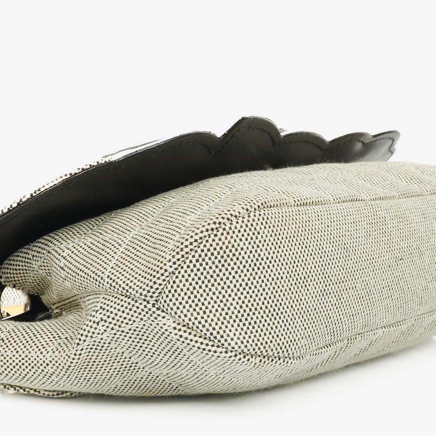 Chanel Beige Black Canvas Camellia N°5 Bag