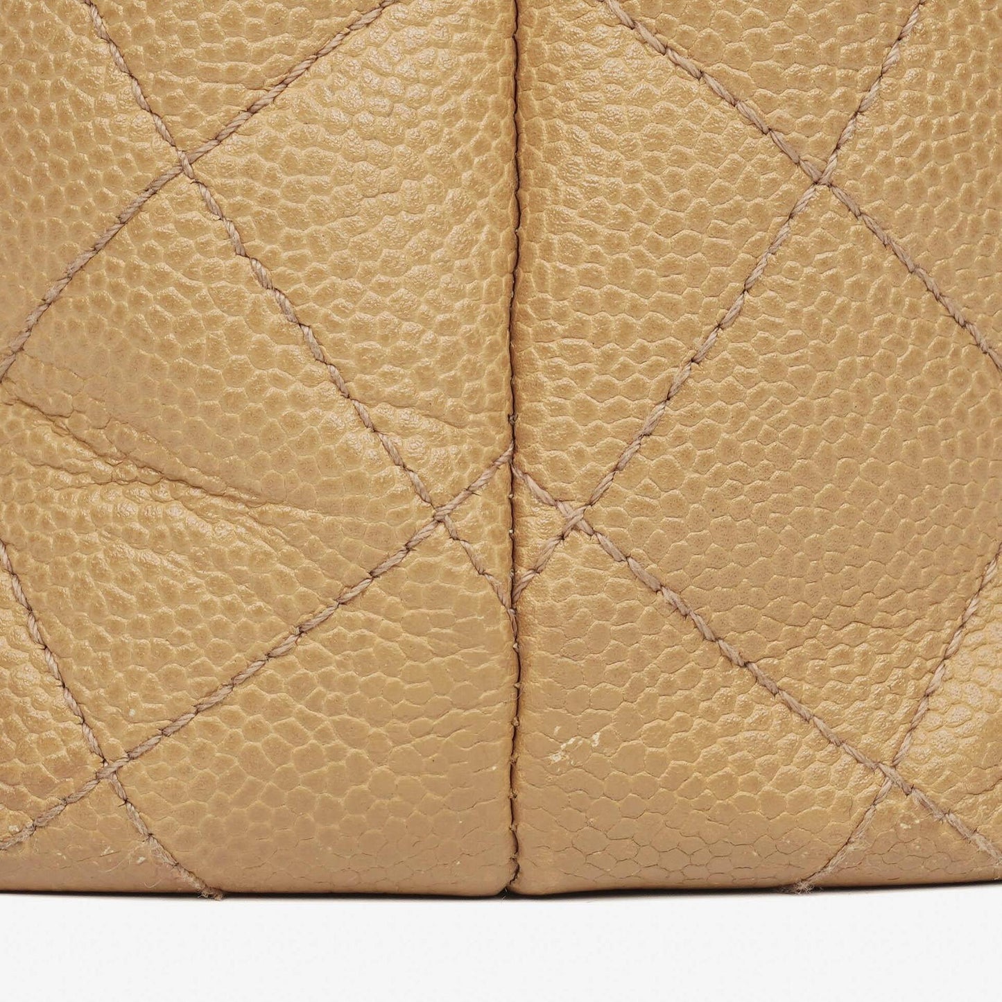 Chanel Beige Caviar Quilted Jumbo Kelly Flap Bag