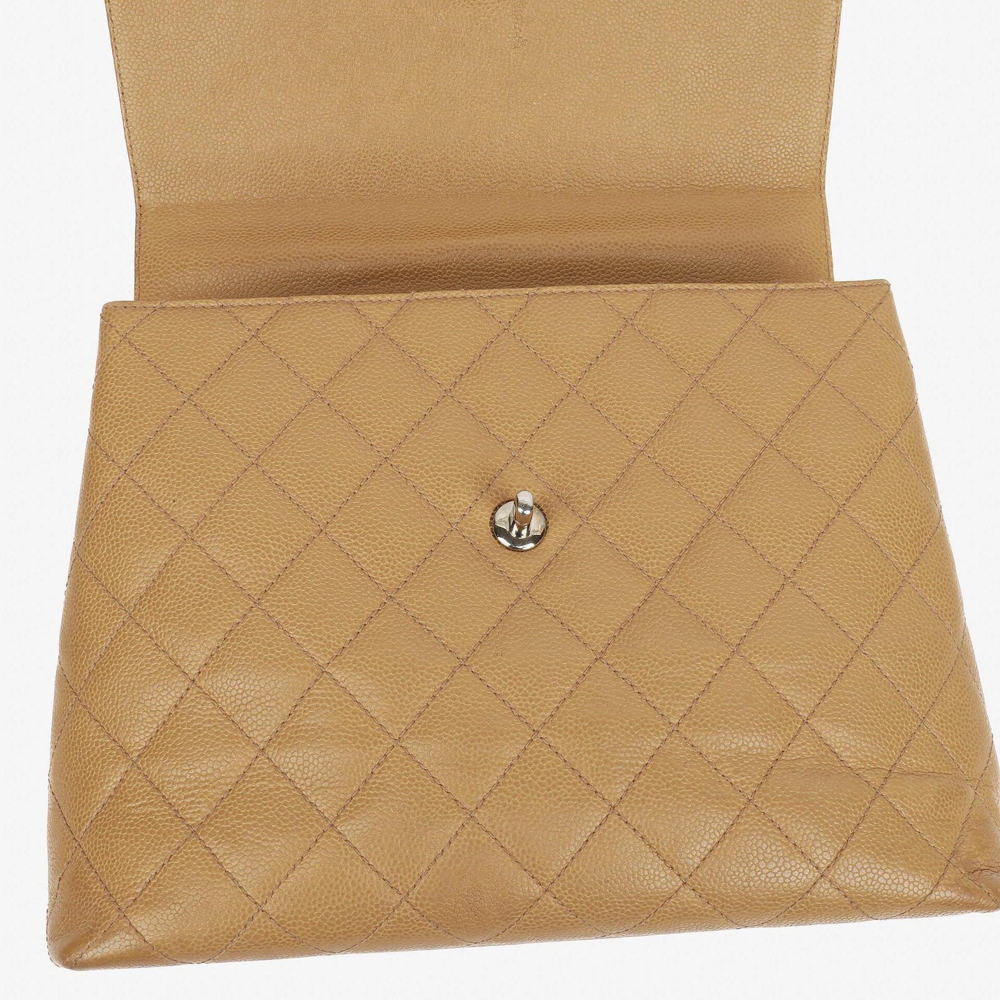 Chanel Beige Caviar Quilted Jumbo Kelly Flap Bag
