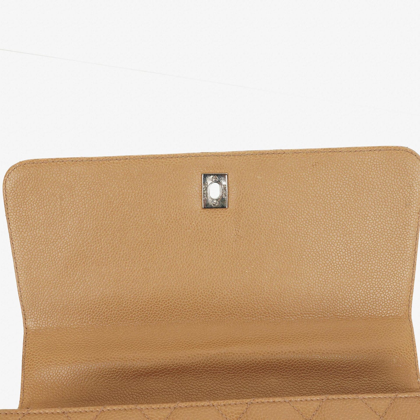 Chanel Beige Caviar Quilted Jumbo Kelly Flap Bag