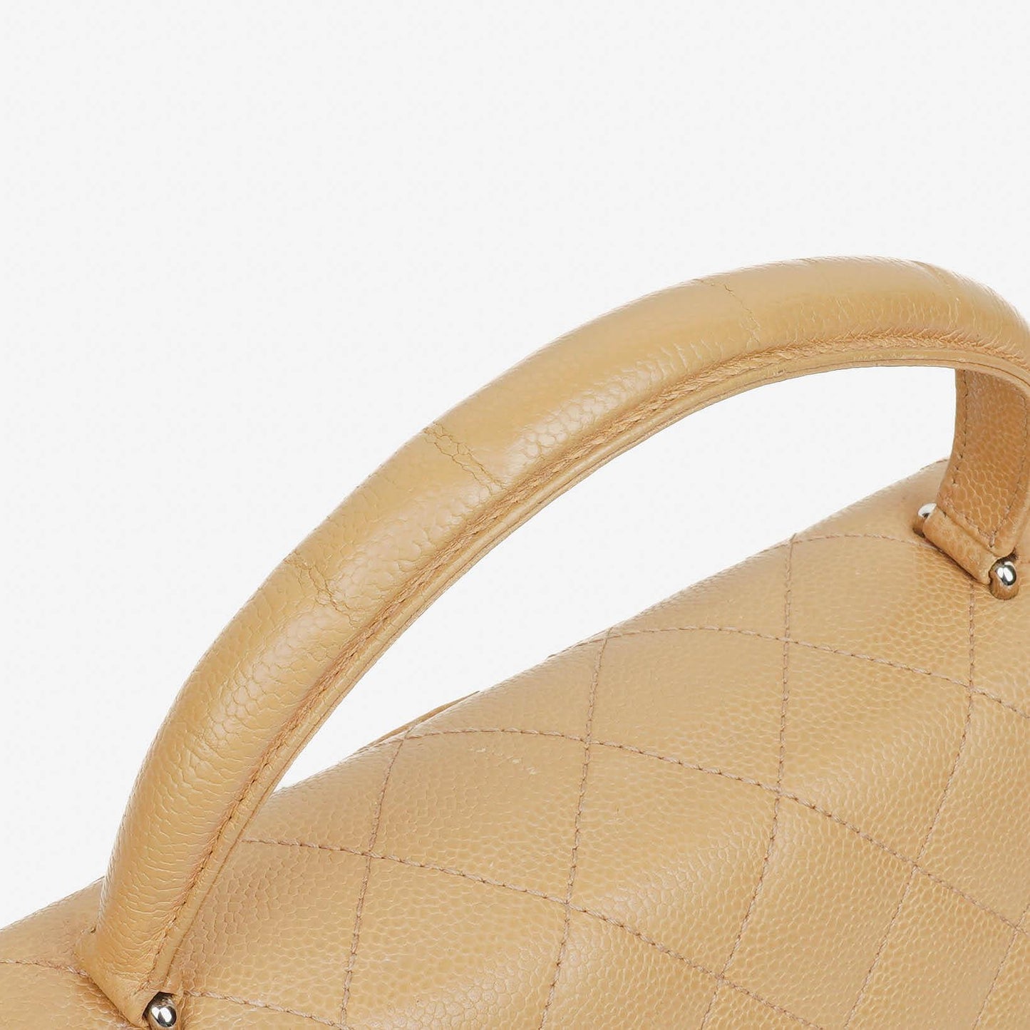 Chanel Beige Caviar Quilted Jumbo Kelly Flap Bag