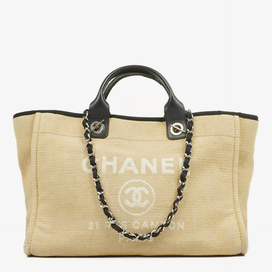 Chanel Beige Deauville Medium Tote Bag