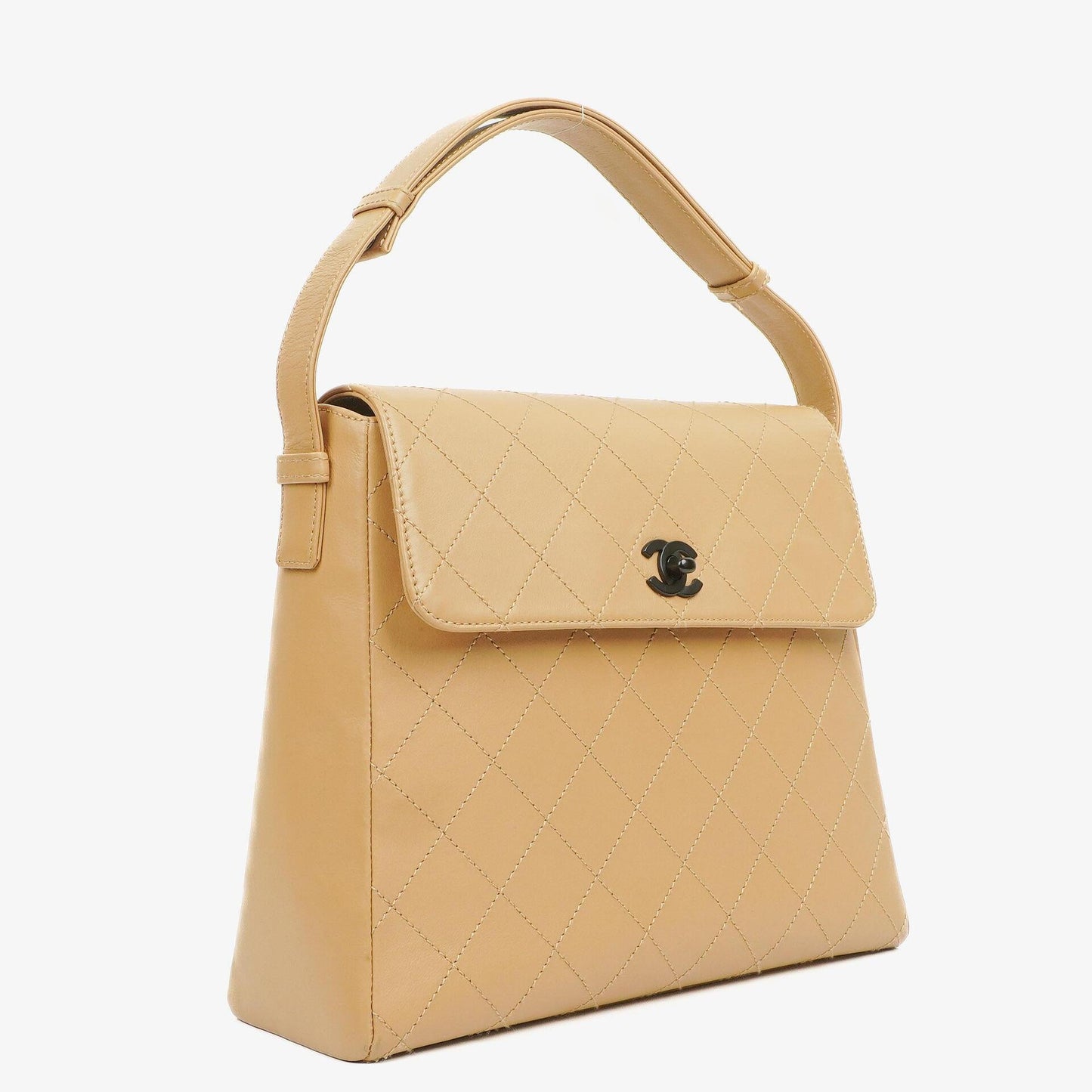 Chanel Beige Lambskin Straight Flap Bag, 1997-1999