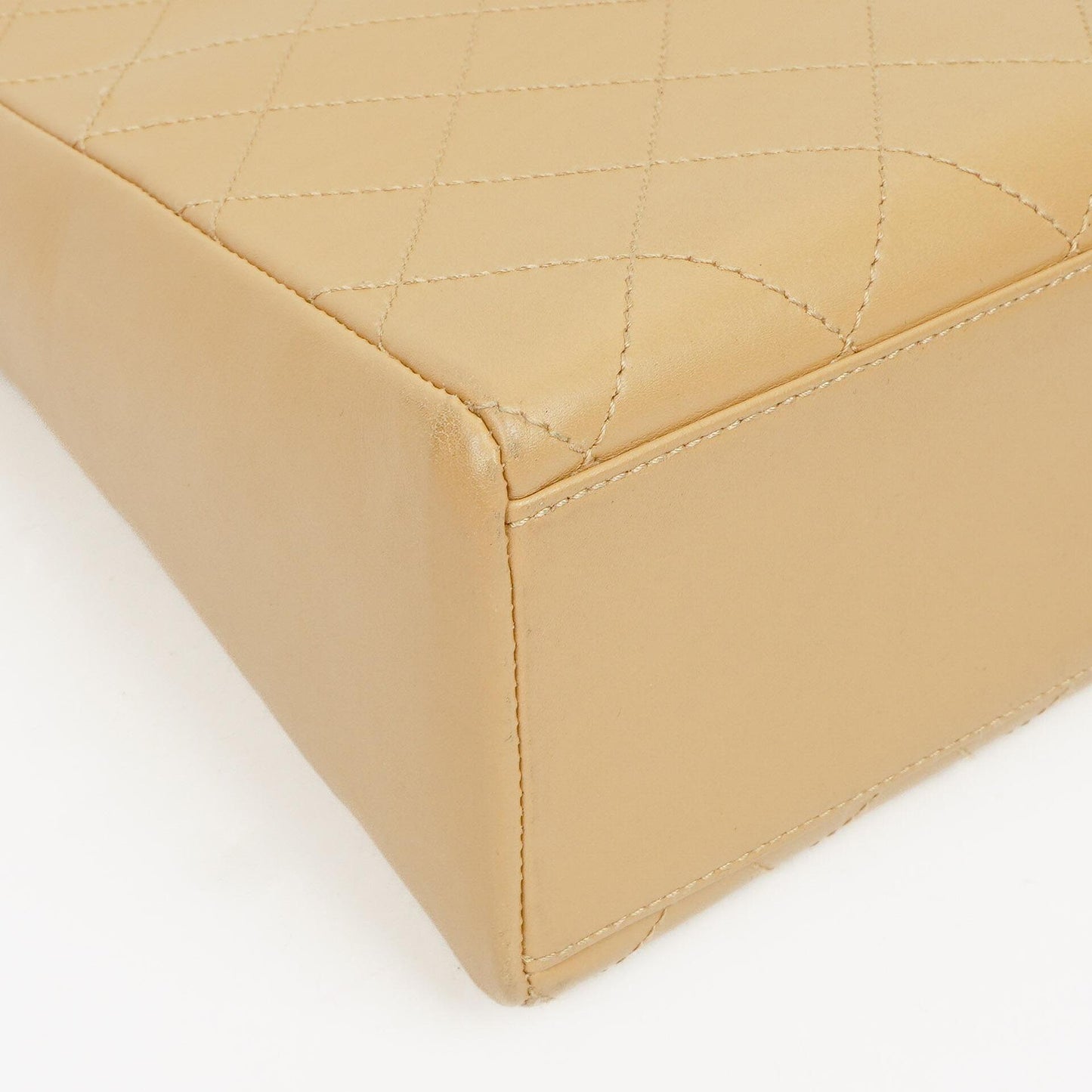 Chanel Beige Lambskin Straight Flap Bag, 1997-1999