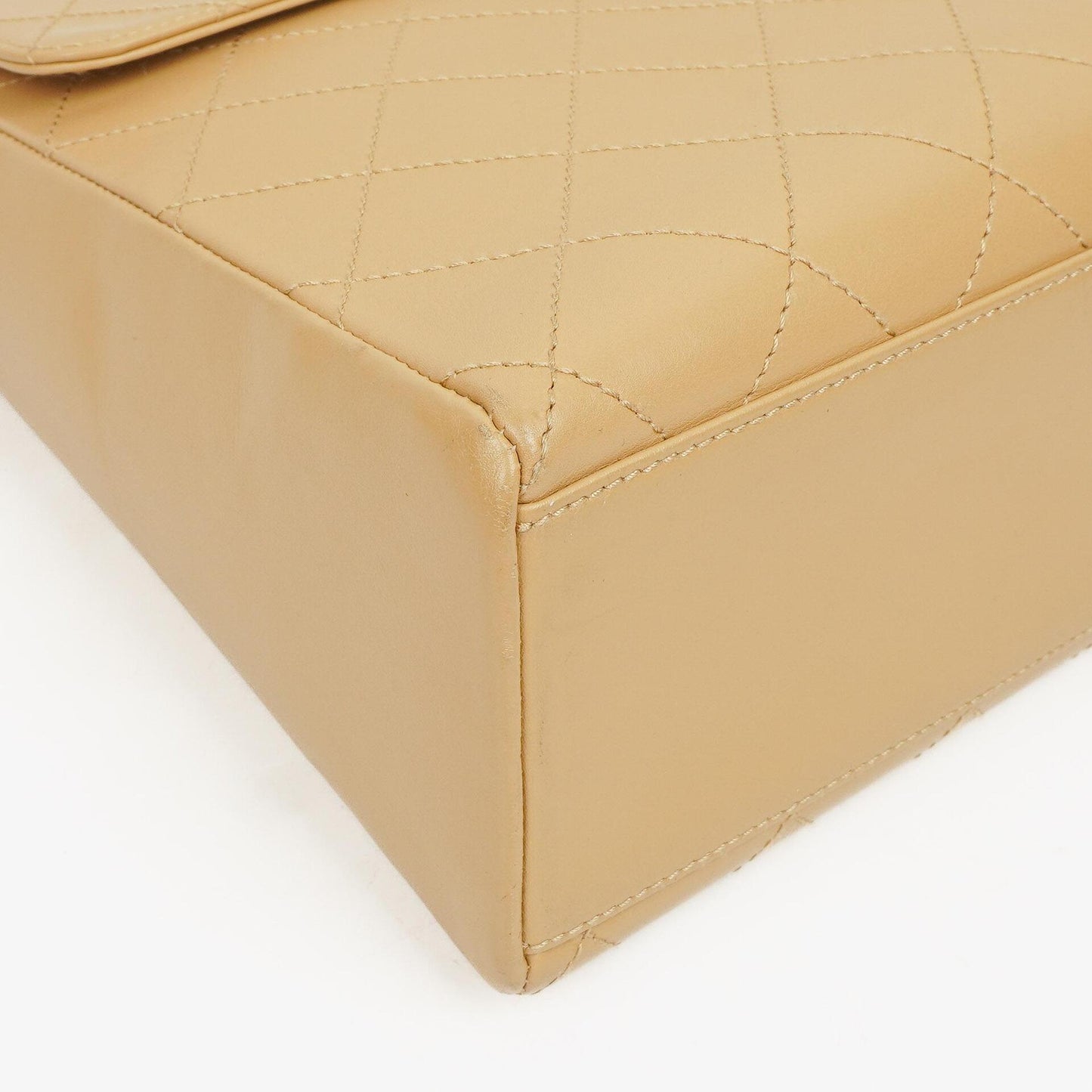 Chanel Beige Lambskin Straight Flap Bag, 1997-1999