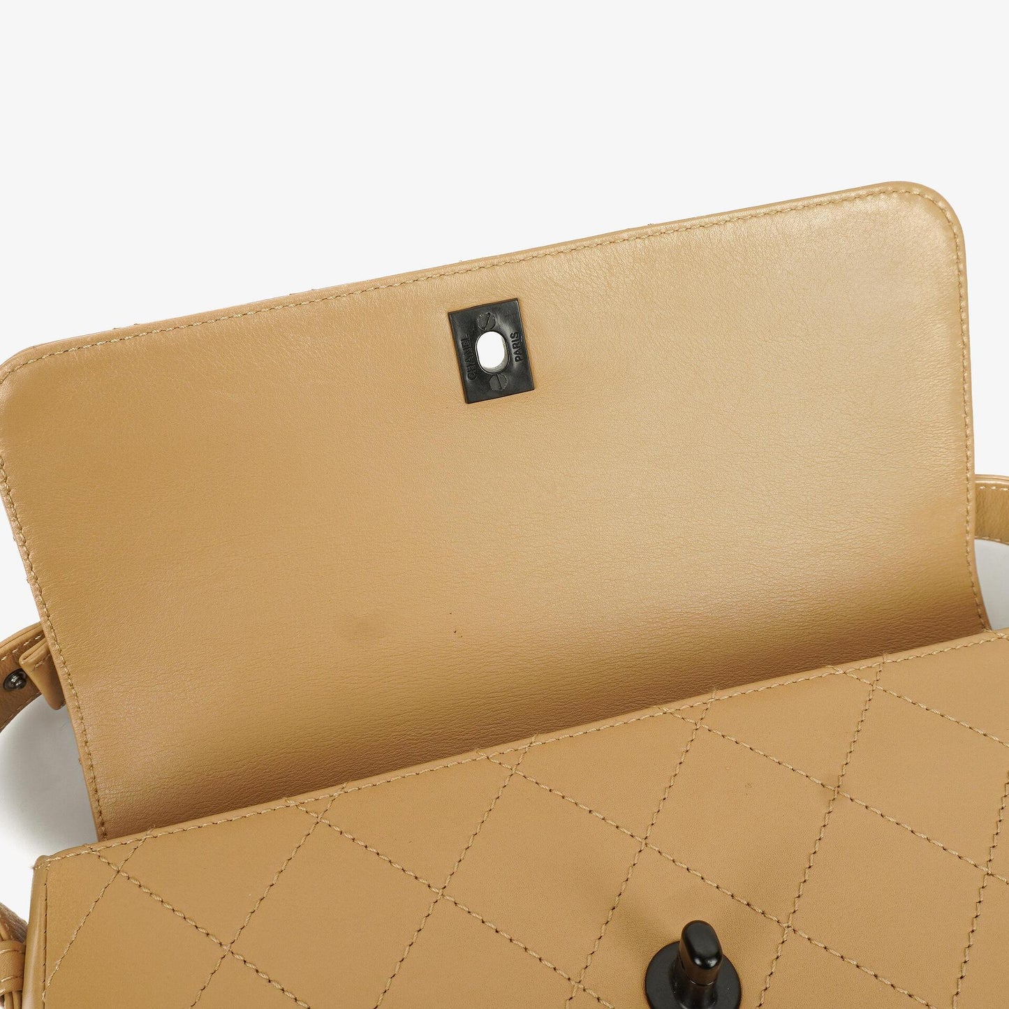 Chanel Beige Lambskin Straight Flap Bag, 1997-1999