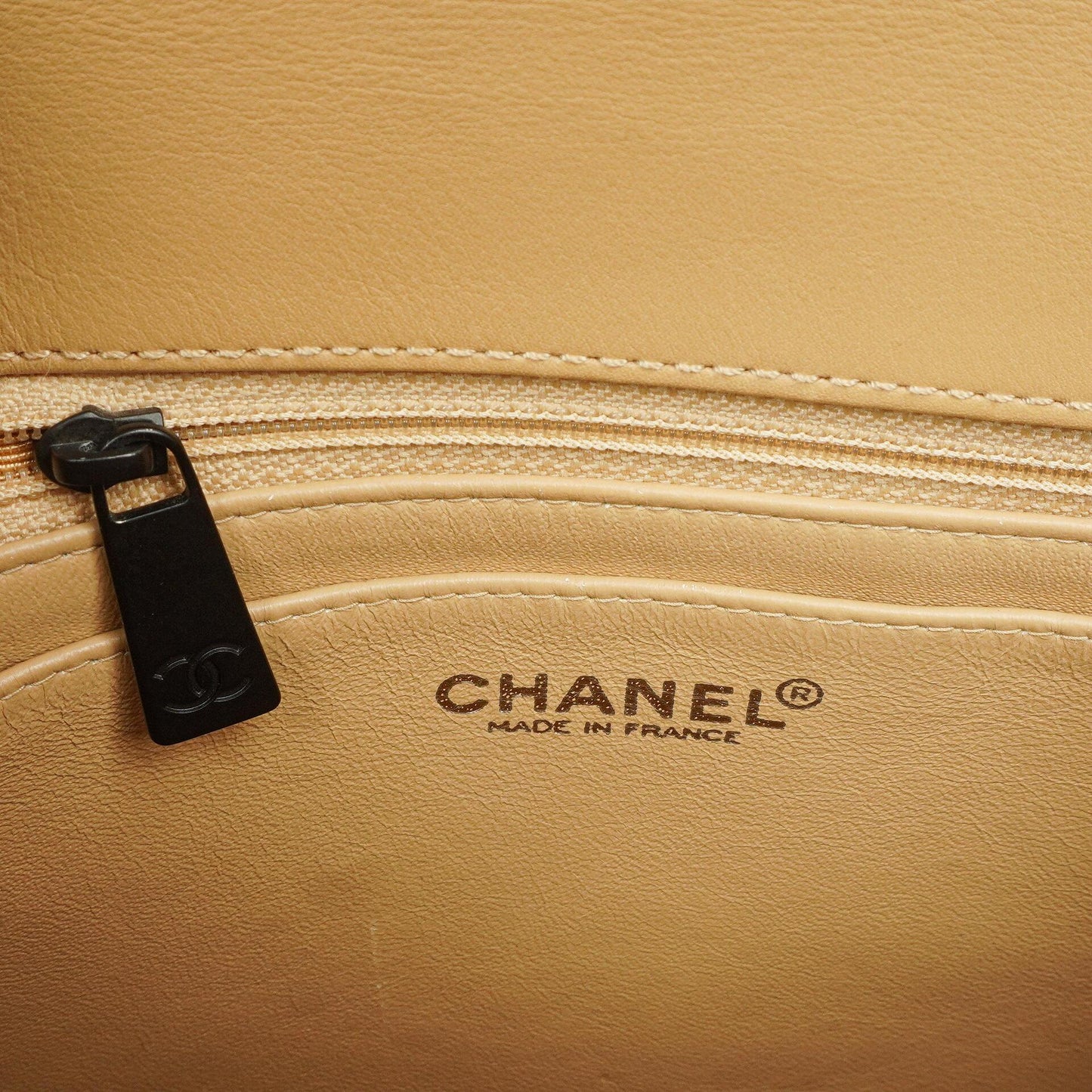 Chanel Beige Lambskin Straight Flap Bag, 1997-1999