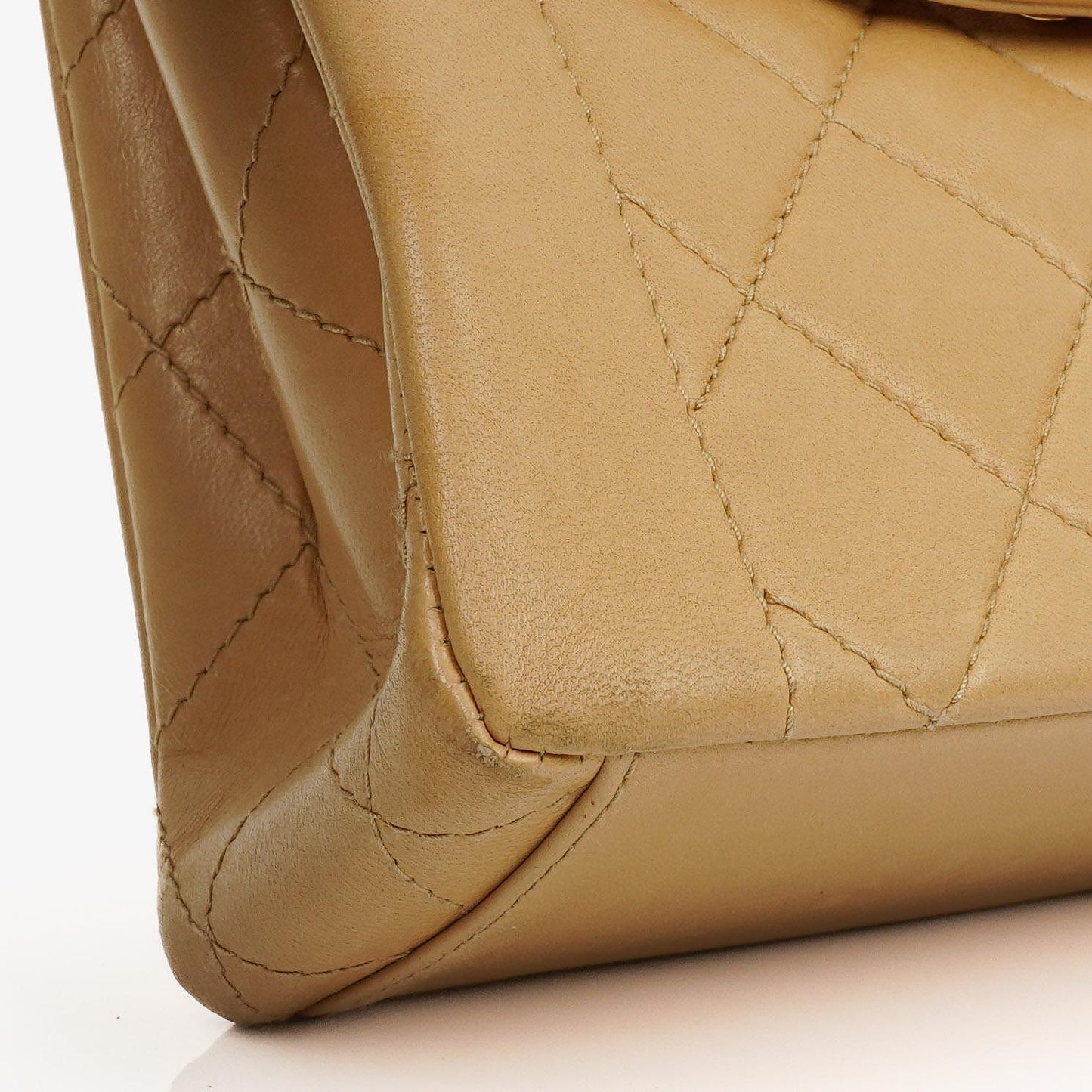 Chanel Beige Quilted Lambskin Diana Shoulder Bag With 24K Gold-Plated Hardware