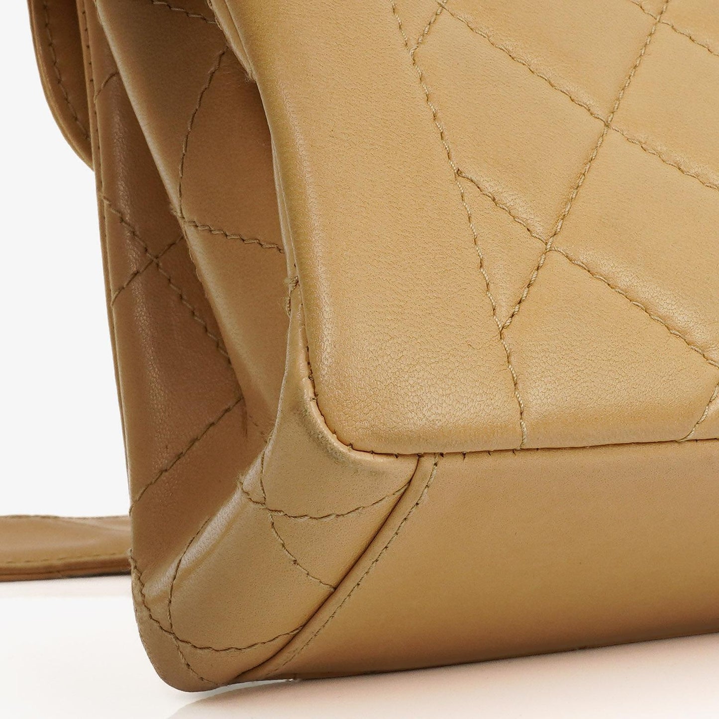 Chanel Beige Quilted Lambskin Diana Shoulder Bag With 24K Gold-Plated Hardware